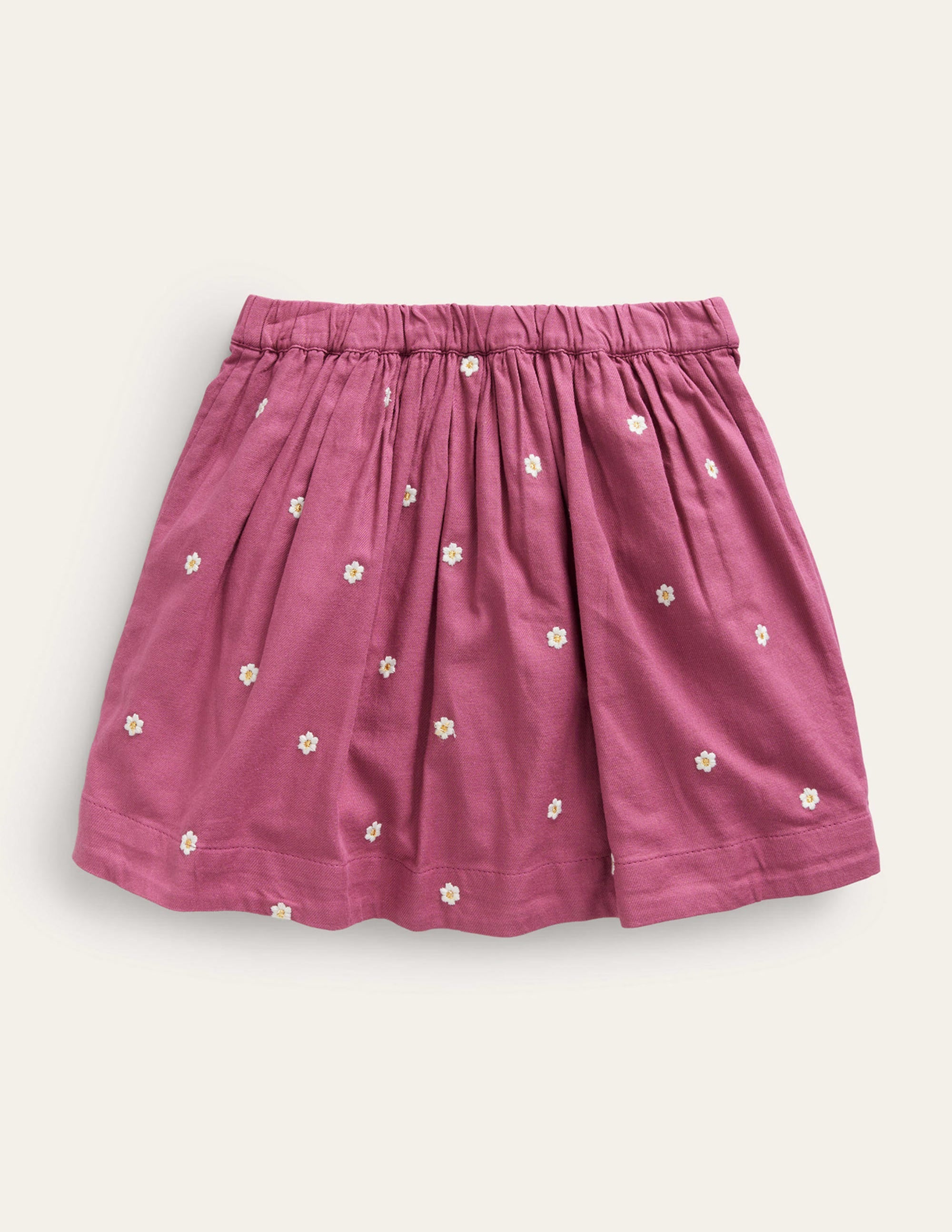 Embroidered Twirly Skirt-Teacup Pink Daisy - Image 2