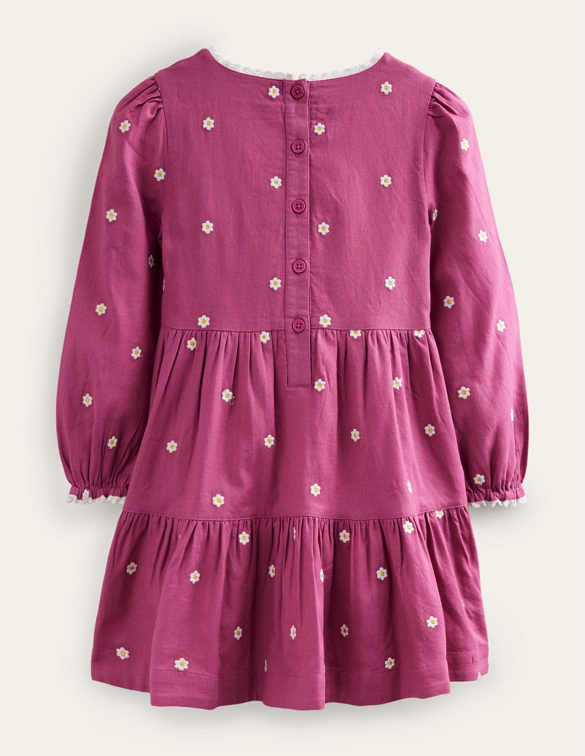 Embroidered twirly Dress-Teacup Pink Daisy - Image 2