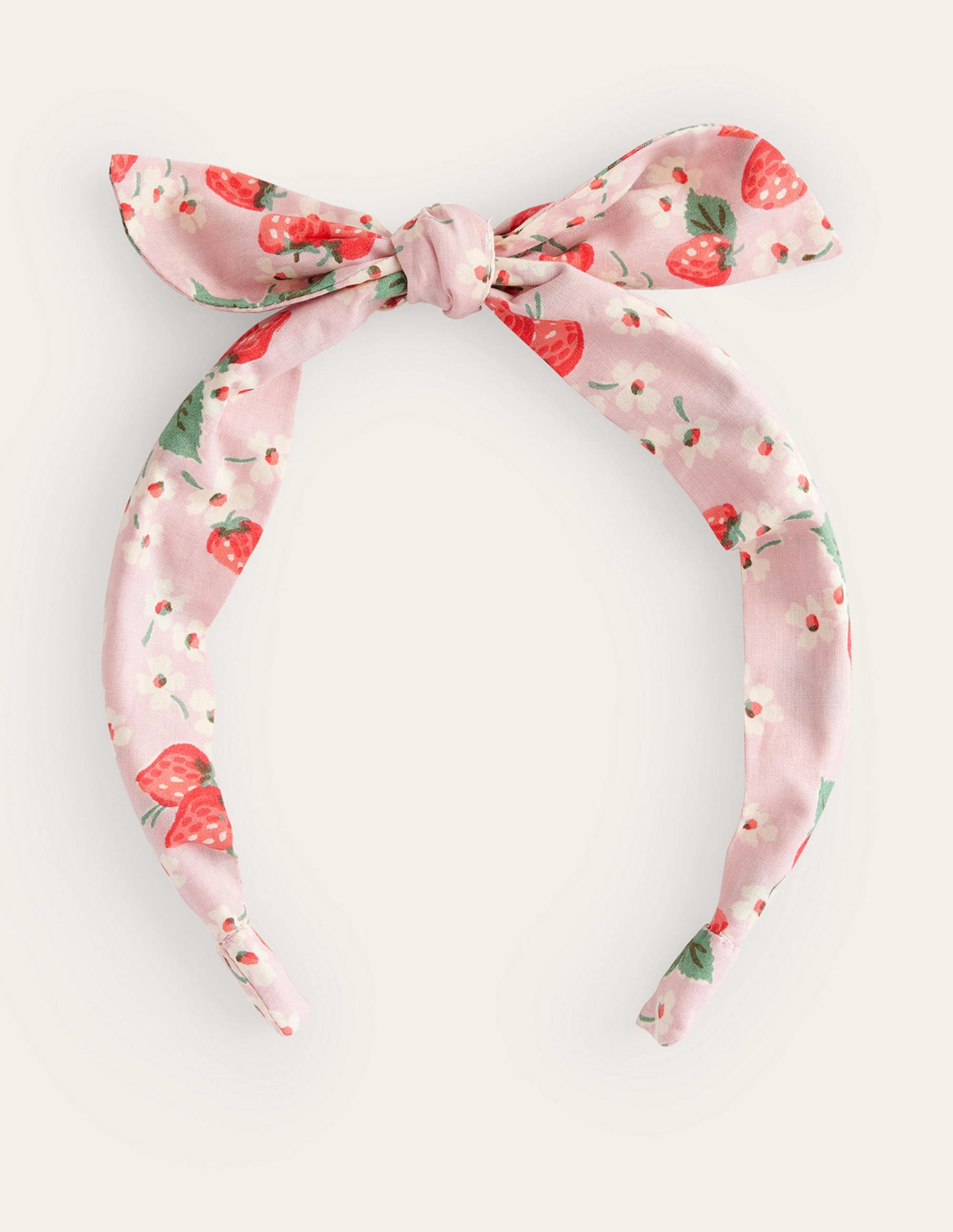 Bow Headband-Pink Strawberries - Image 1