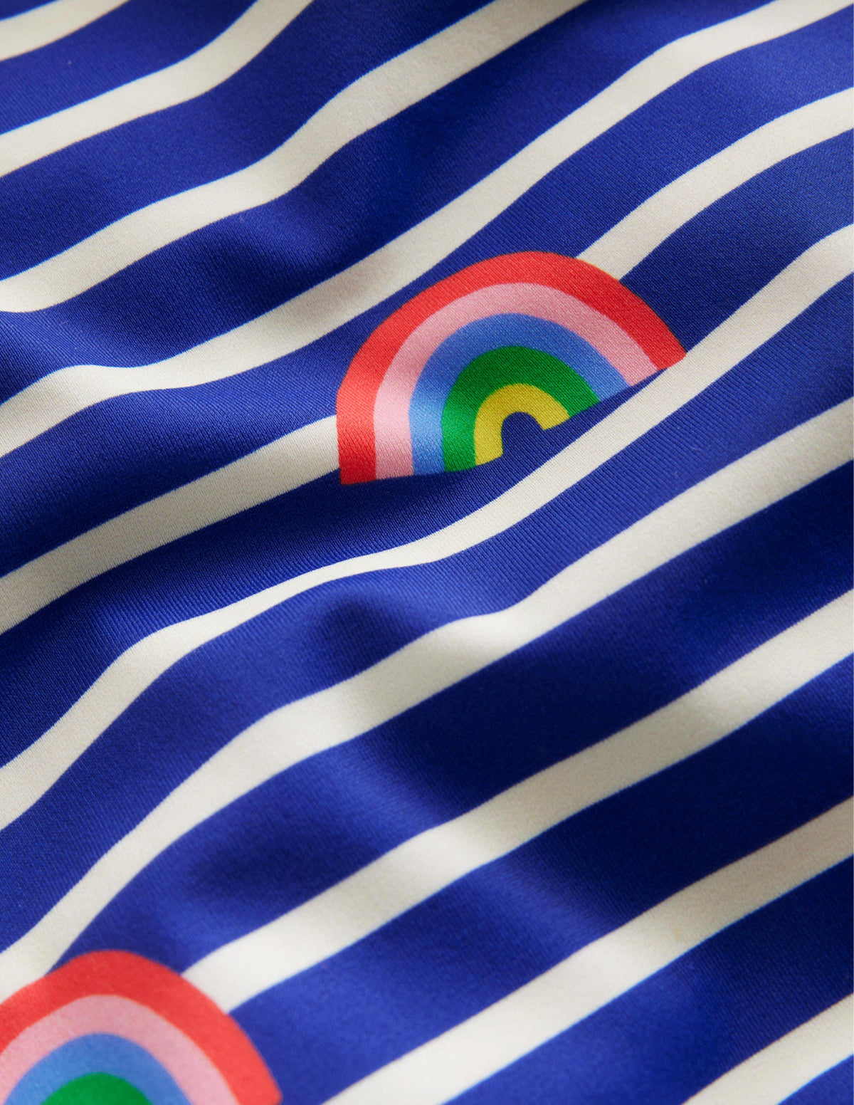 Cross-back Printed Swimsuit-Sapphire Blue Breton Rainbows - Image 3