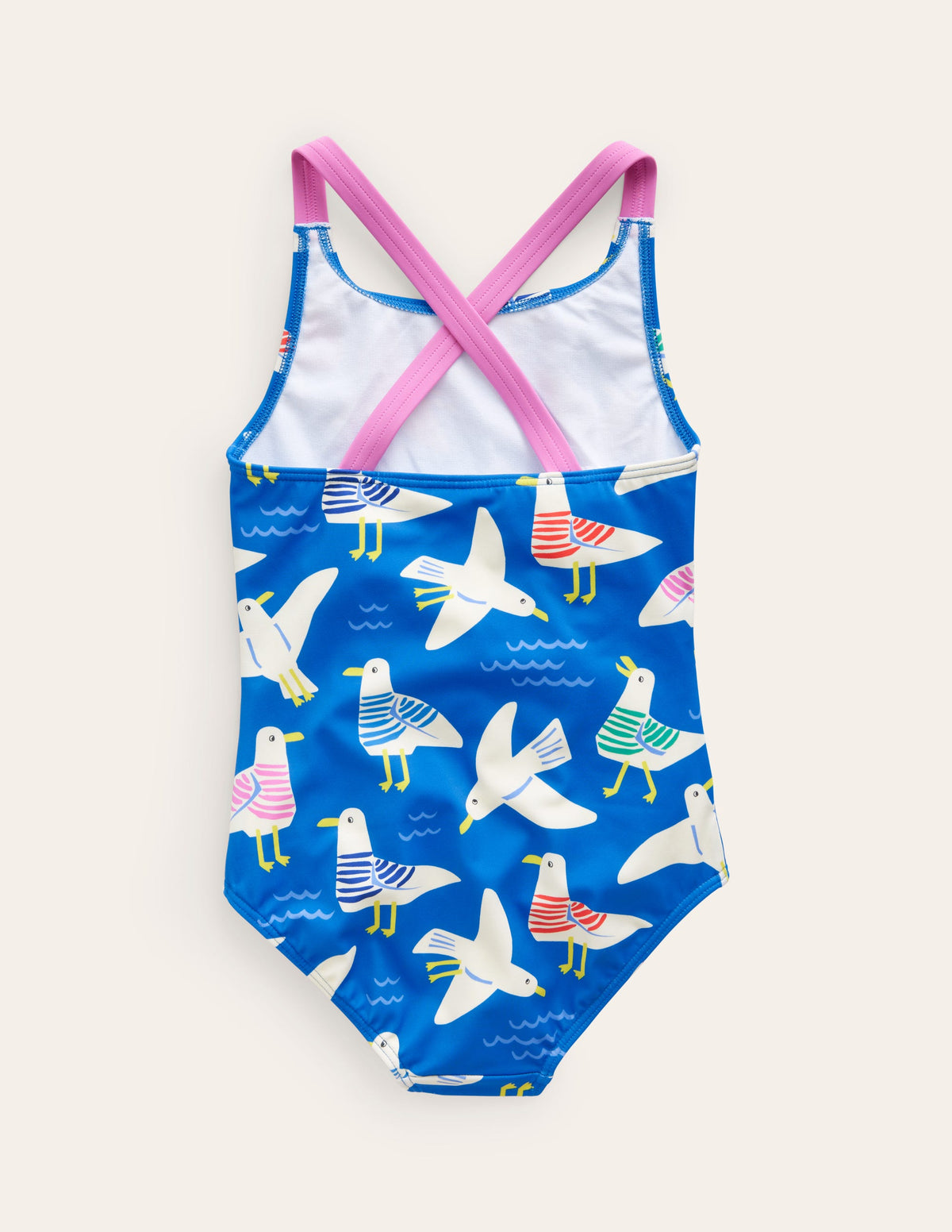 Cross-back Printed Swimsuit-Directoire Blue Seagulls - Image 2
