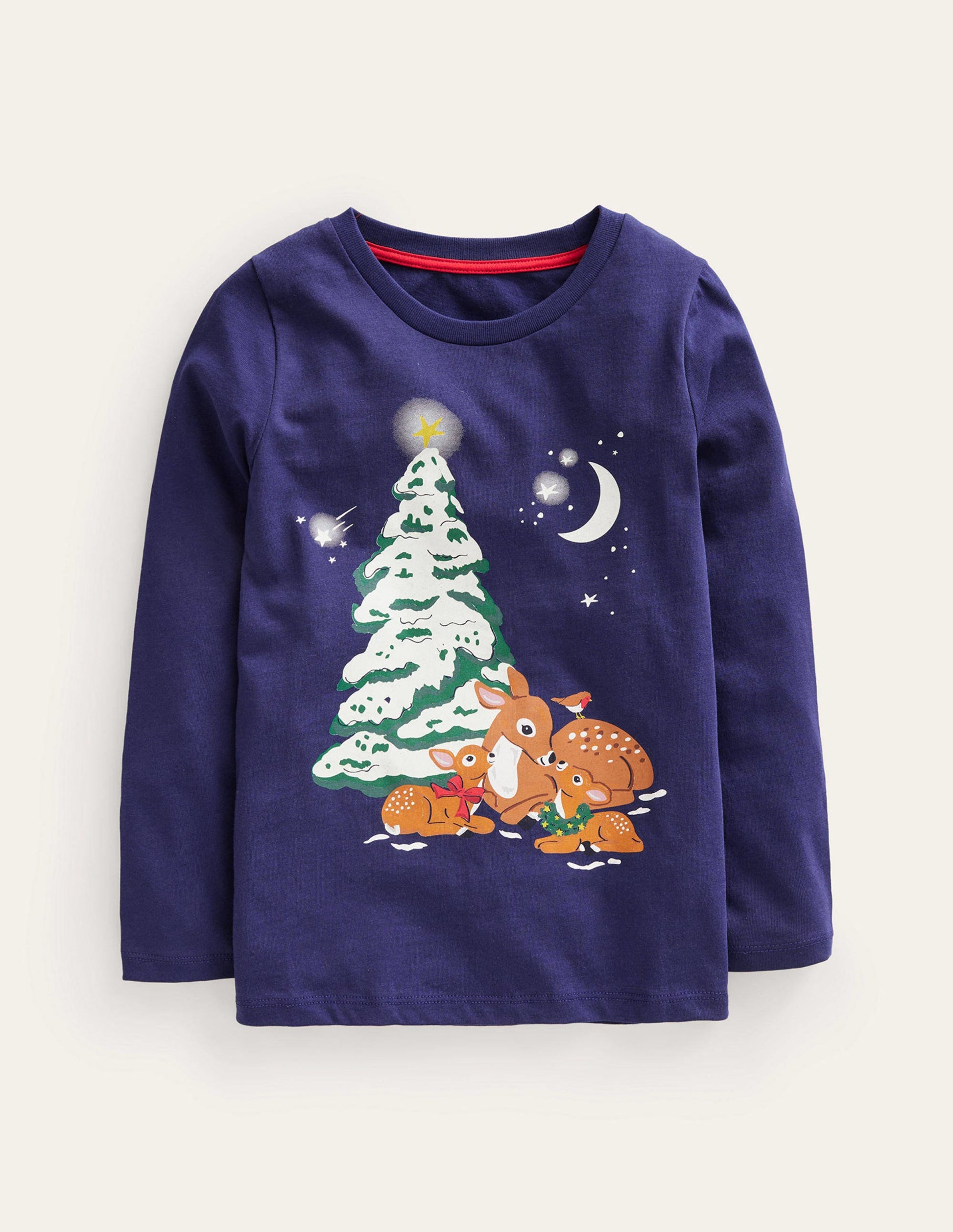 Metallic Logo T-shirt-French Navy Deer-1