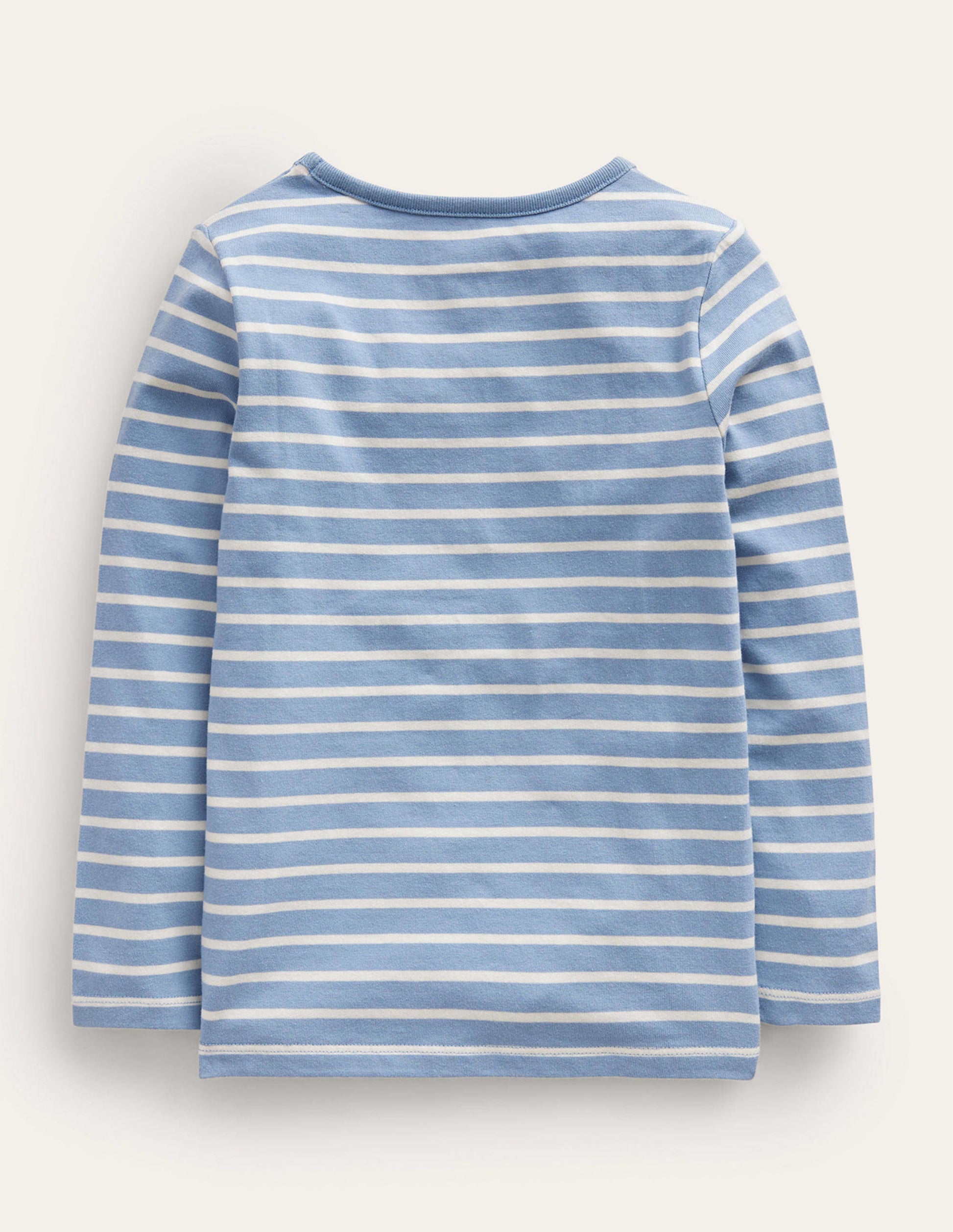 Puff Sleeve Appliqué T-shirt-Pebble Blue/Ivory Penguin-2