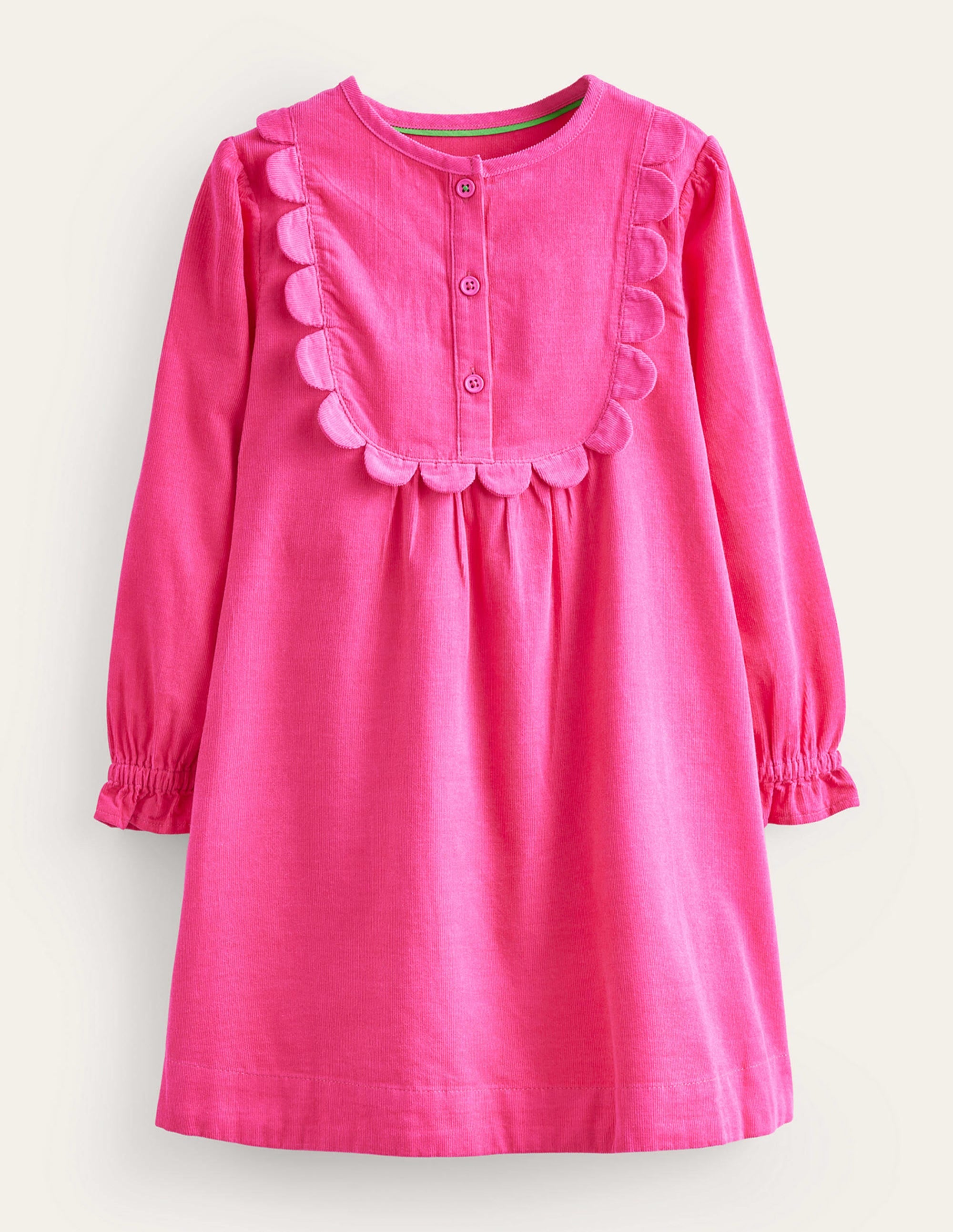 Scallop Cord Dress-Vibrant Pink - Image 1