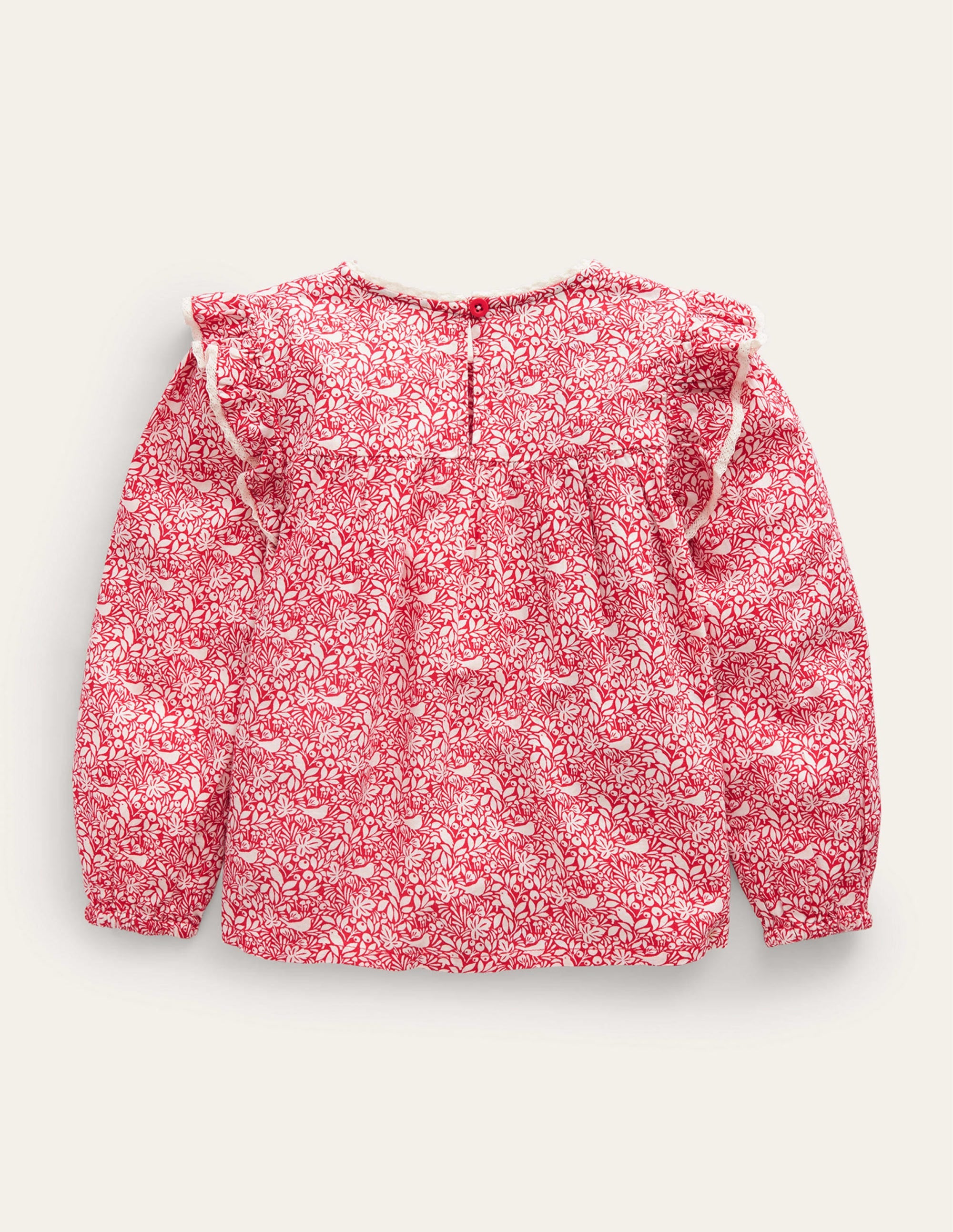 Smocked Ruffle Blouse-Rockability Red Robins - Image 2