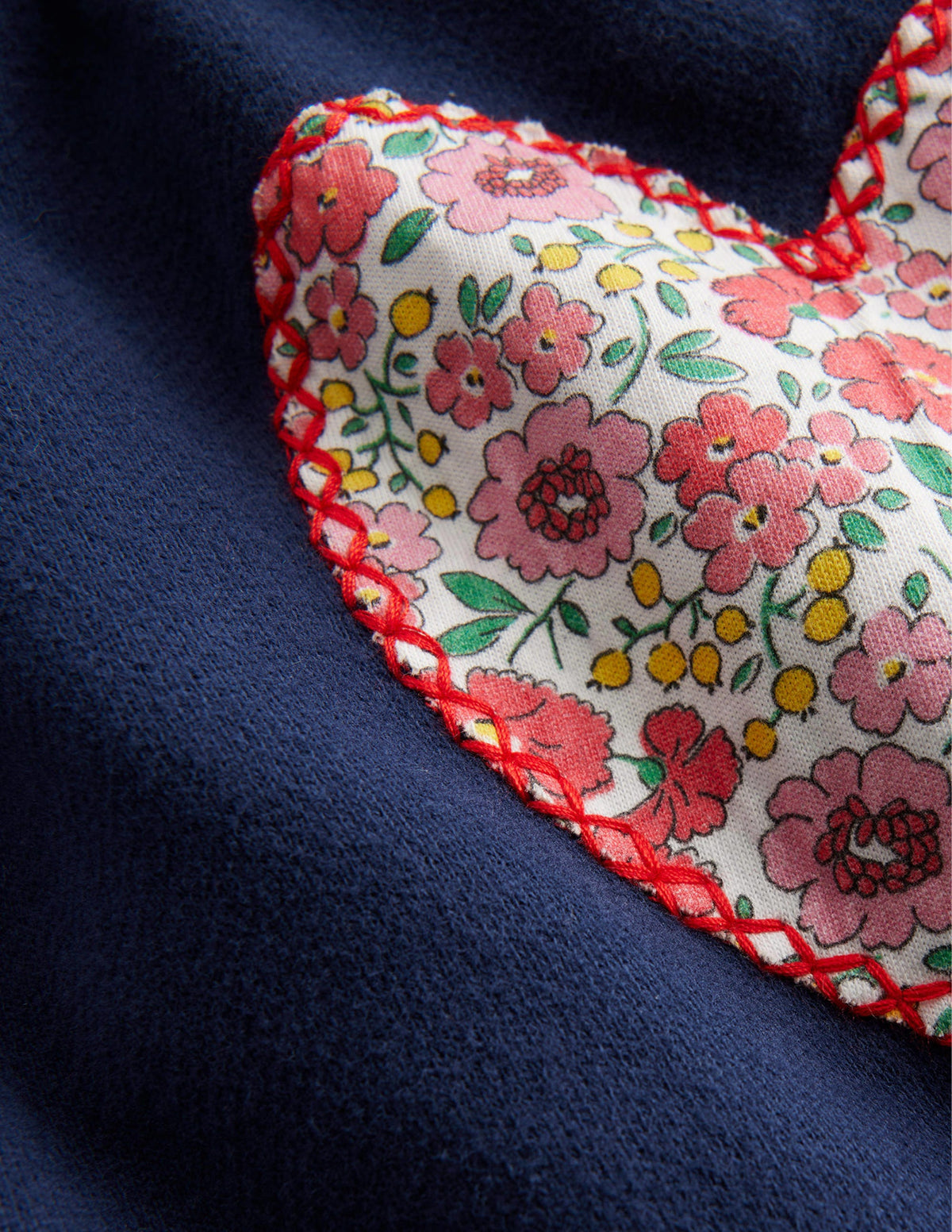 Appliqué Joggers-French Navy Hearts - Image 3