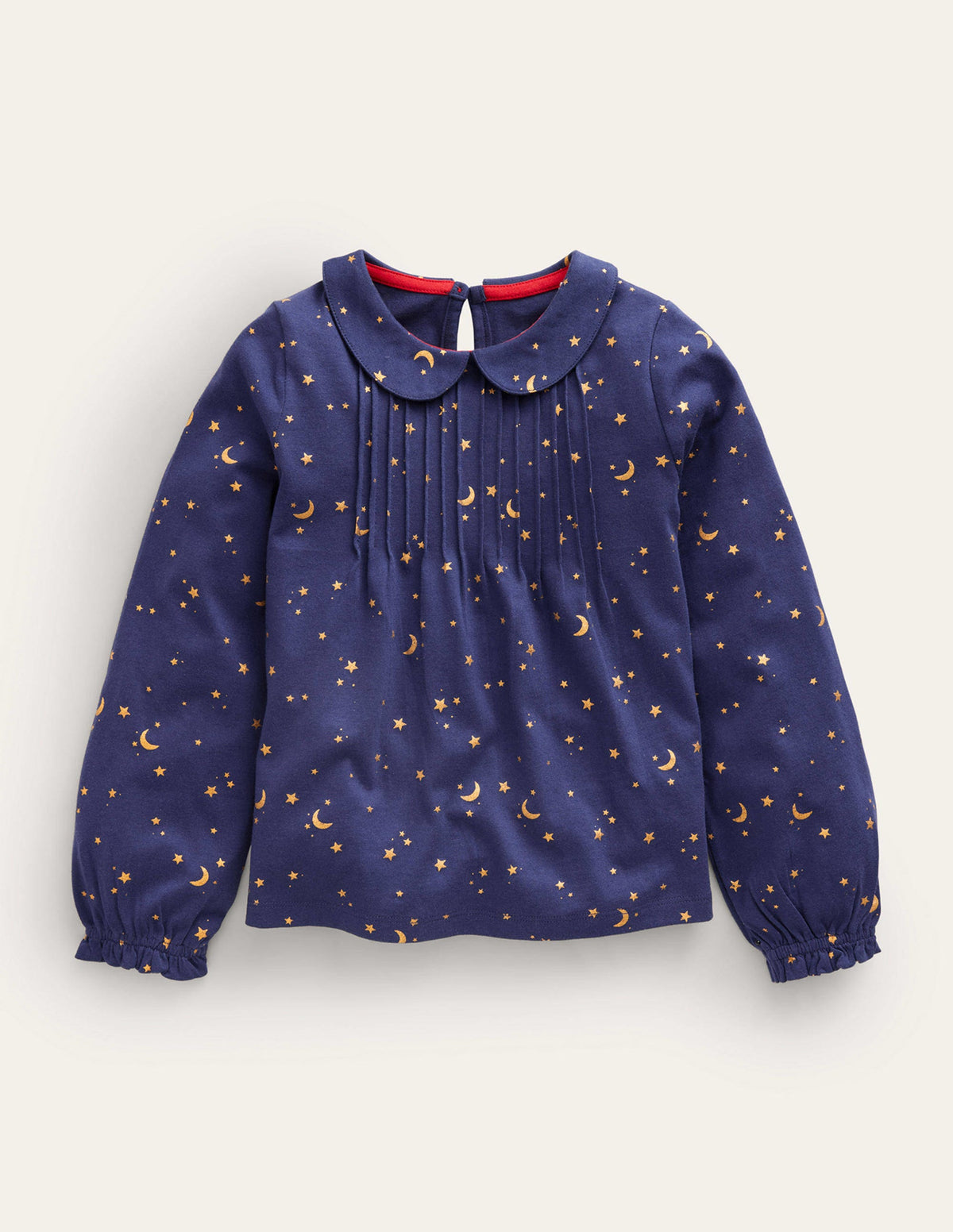 Collared Jersey Top-College Navy Twinkly Star-1