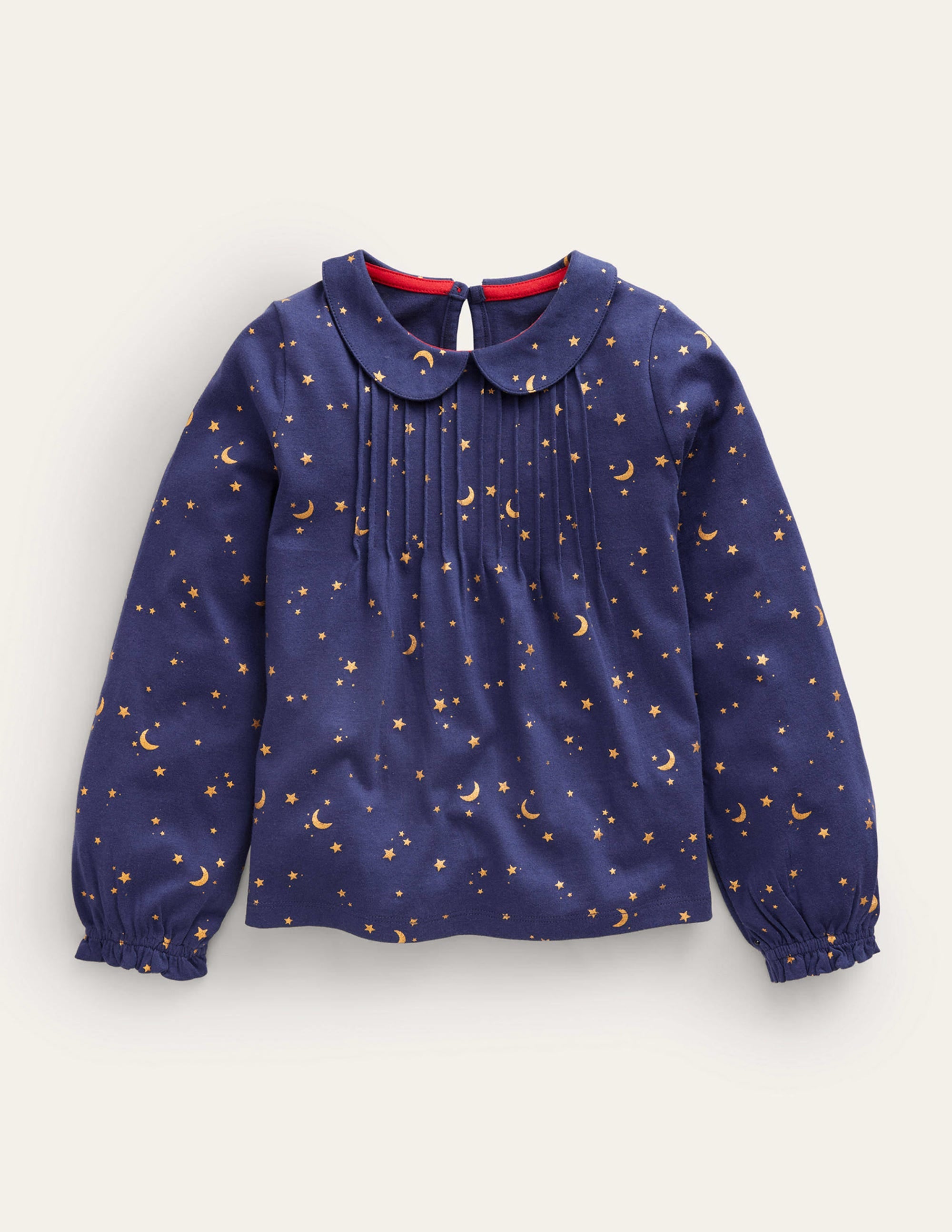 Collared Jersey Top-College Navy Twinkly Star - Image 1