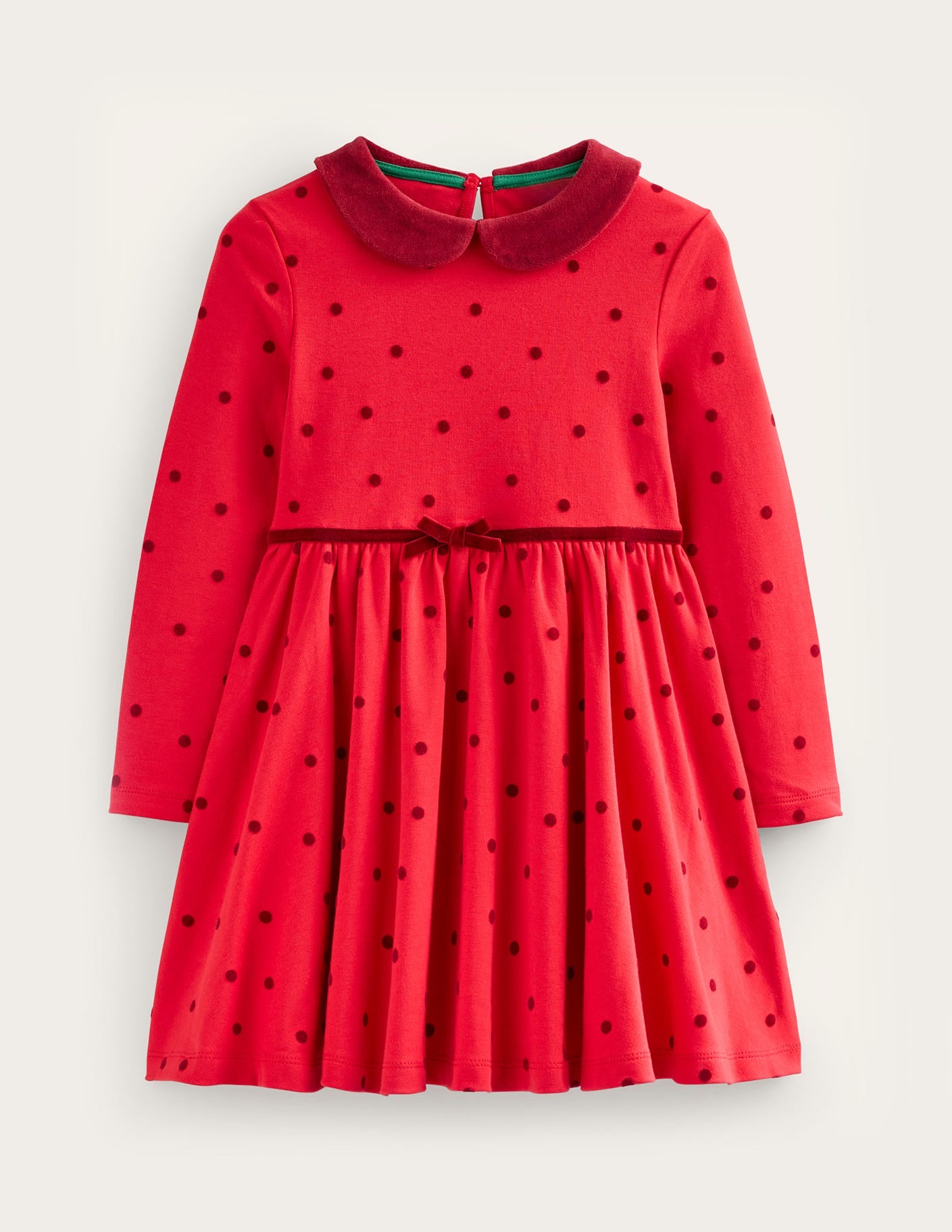 Collared Twirly Dress-Rockabilly Red Confetti Spot - Image 1