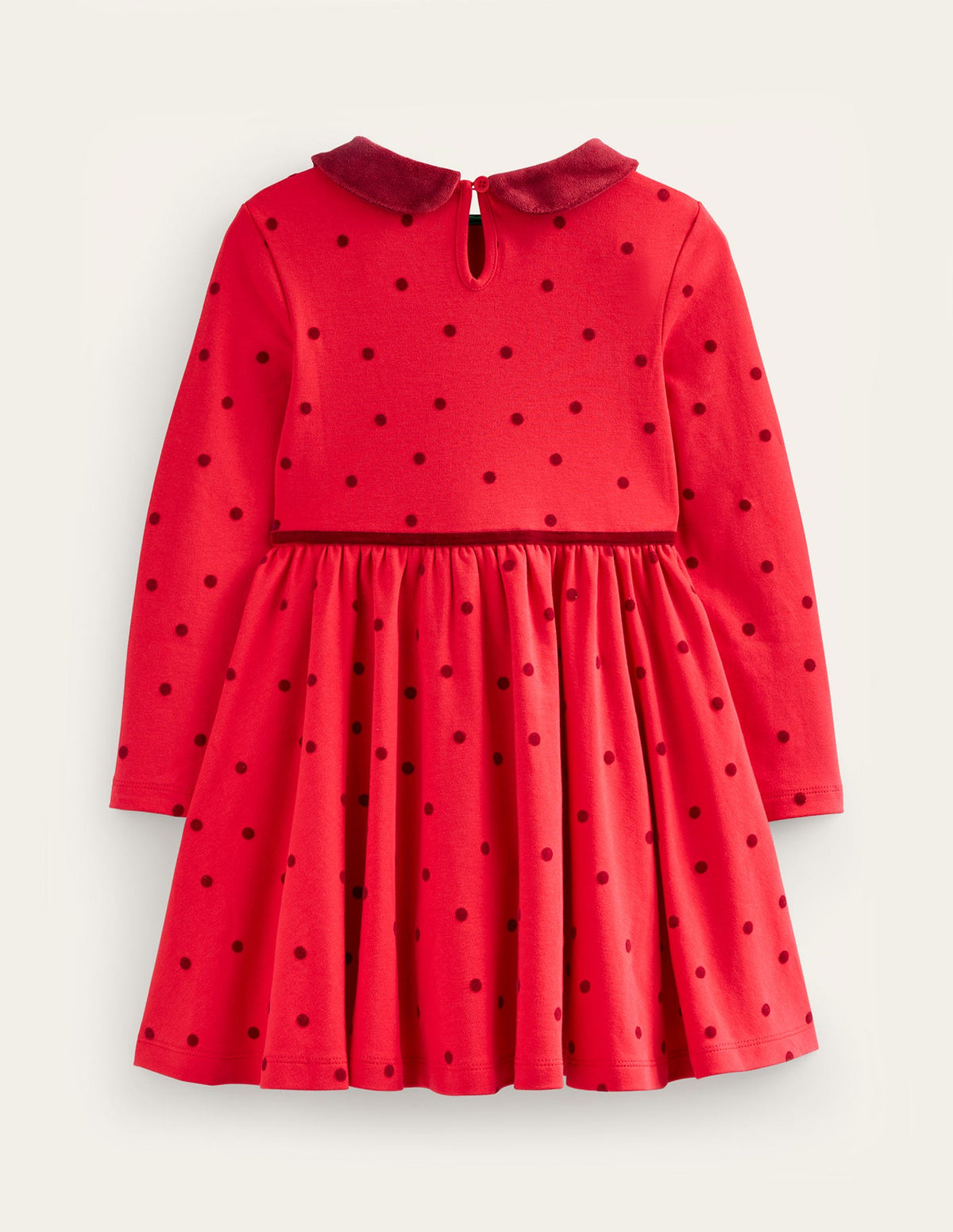 Collared Twirly Dress-Rockabilly Red Confetti Spot - Image 2