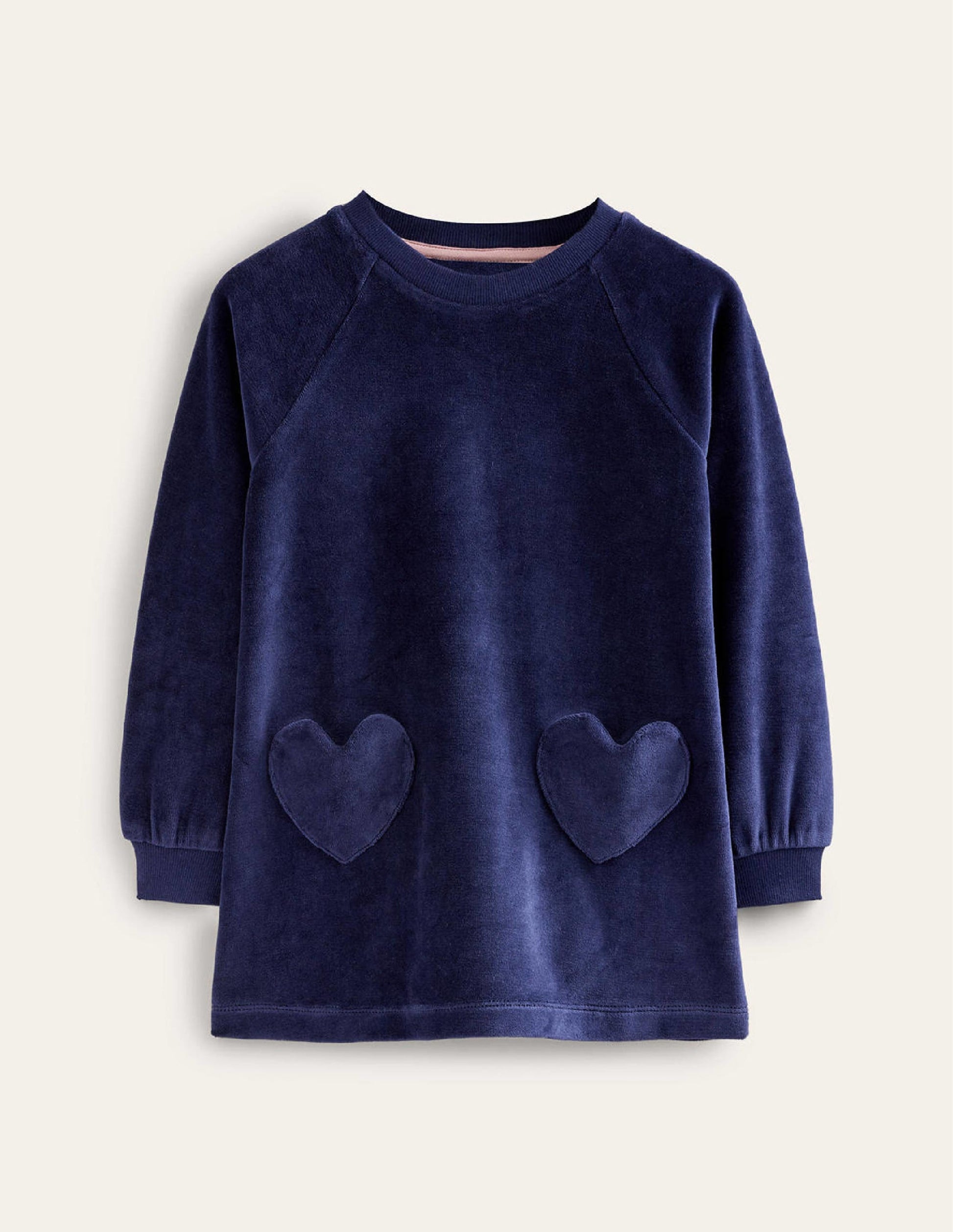 Velour Heart Pocket Tunic-College Navy-1