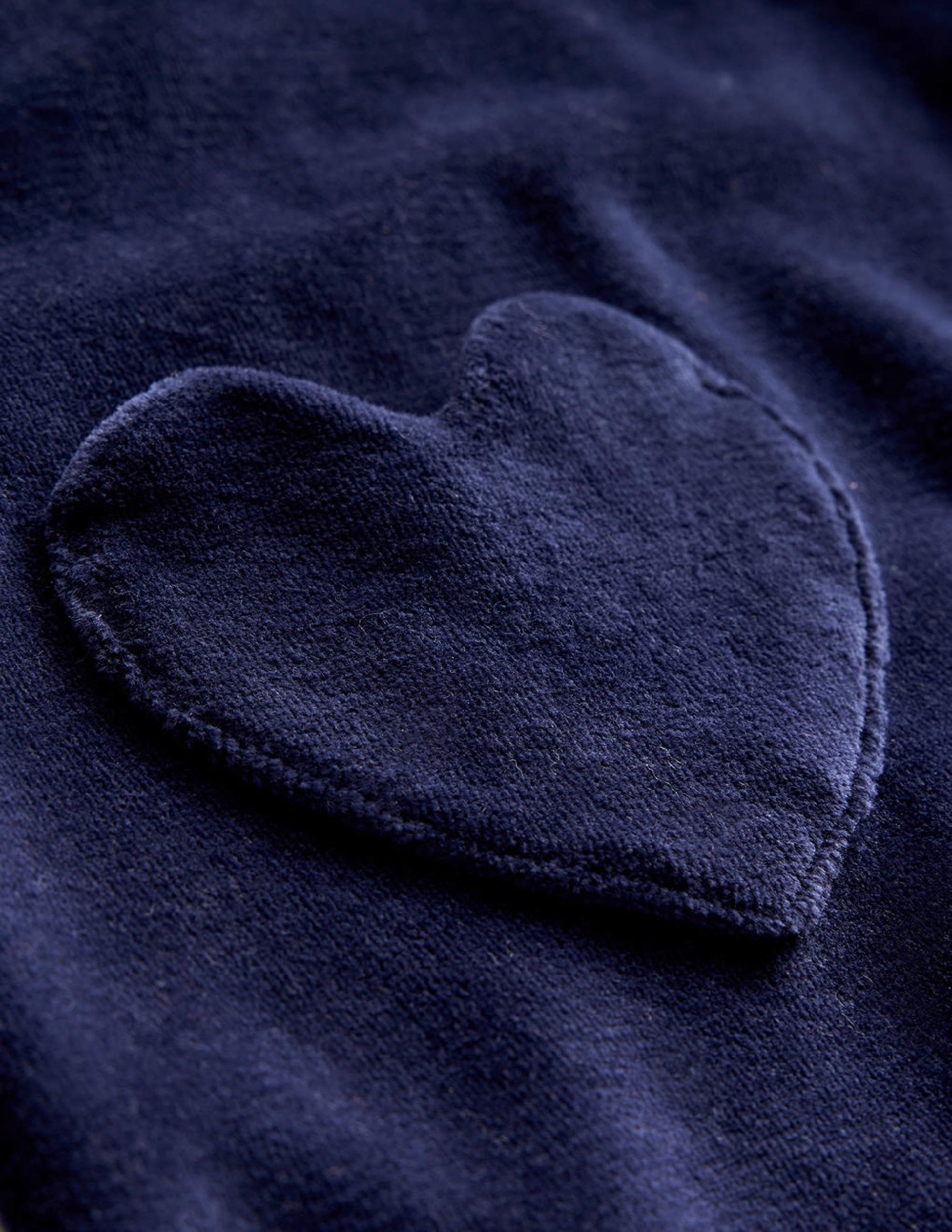 Velour Heart Pocket Tunic-College Navy - Image 3