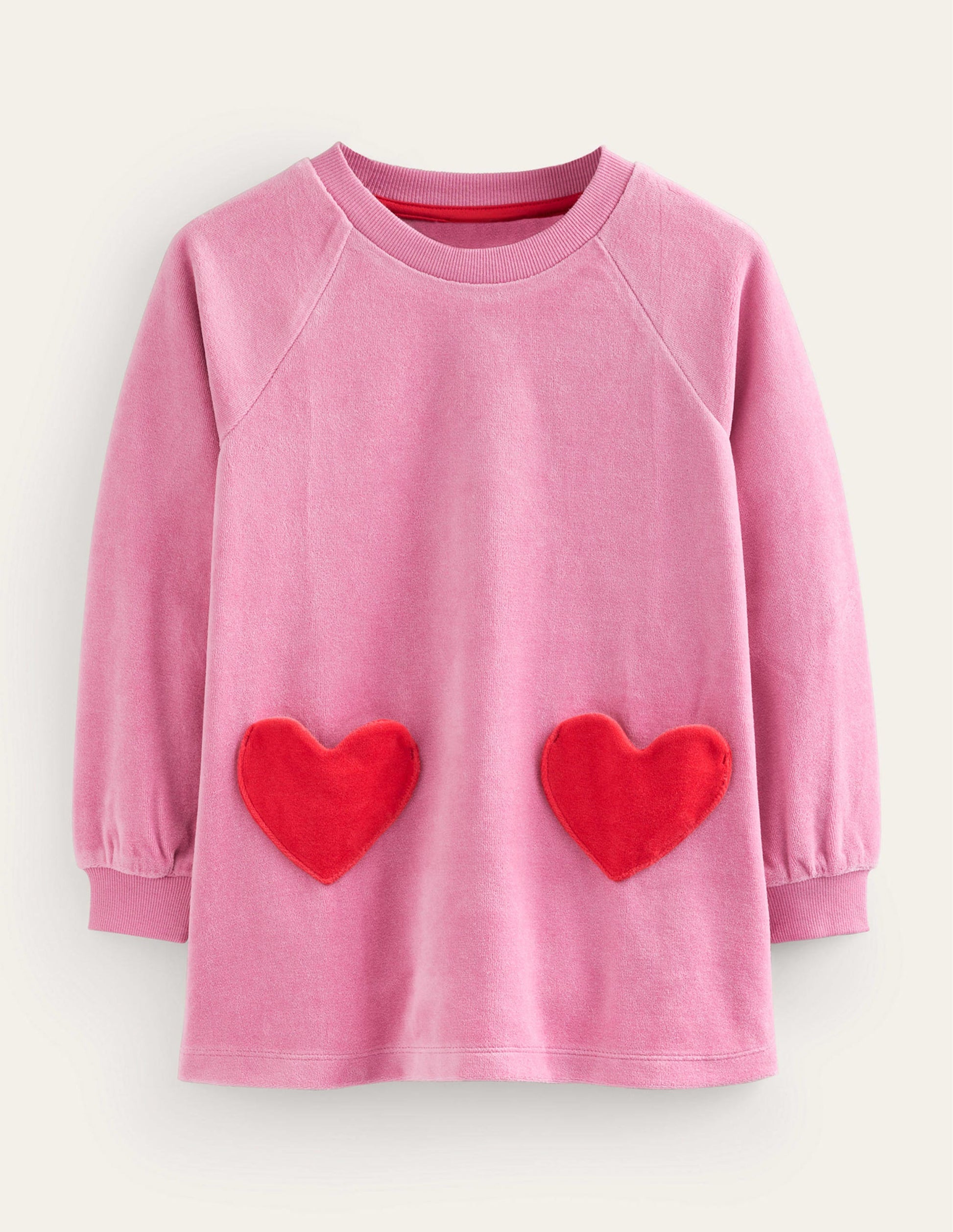 Velour Heart Pocket Tunic-Almond Pink-1
