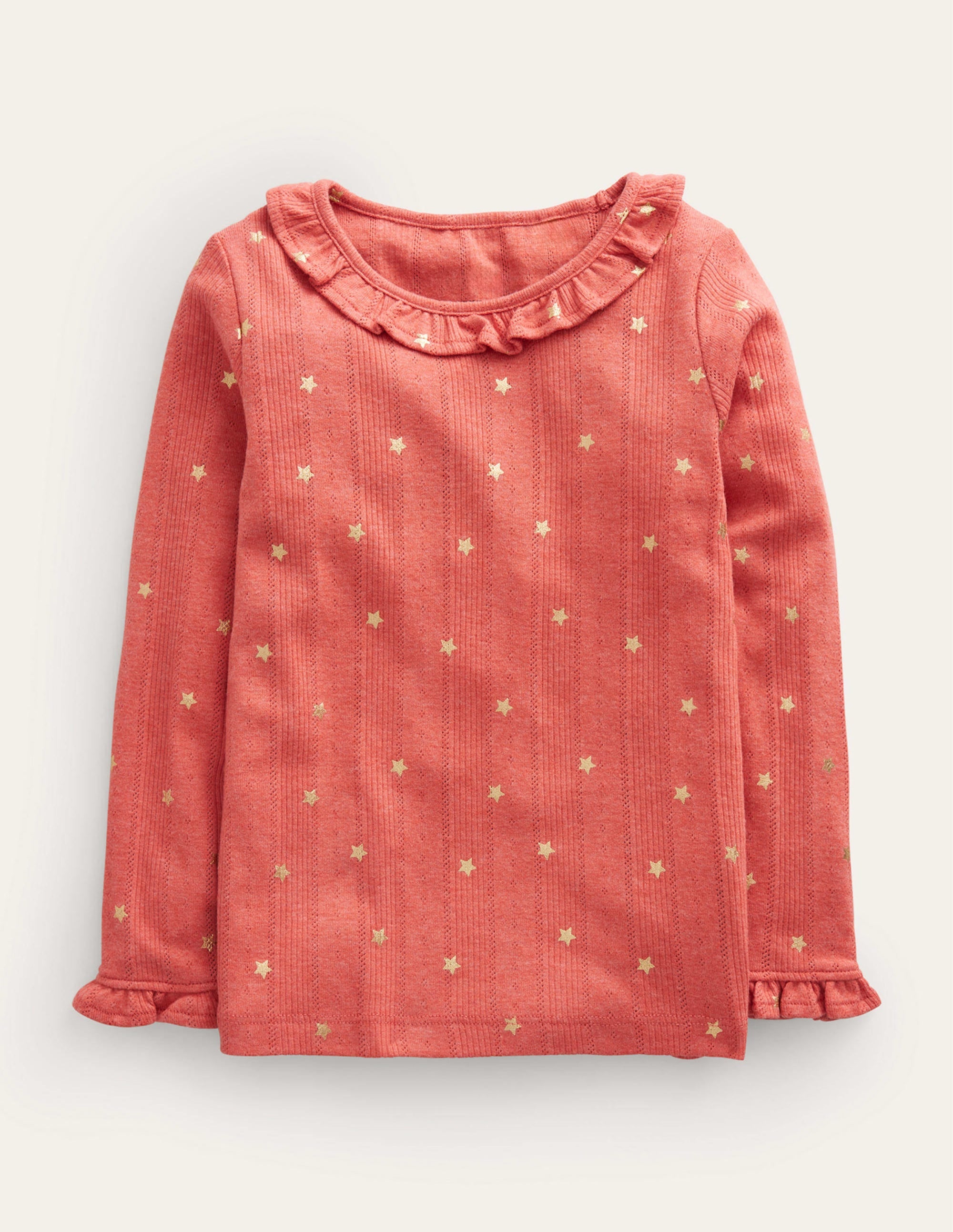 Ruffle Sparkle Pointelle-Peppadew Gold Star - Image 1