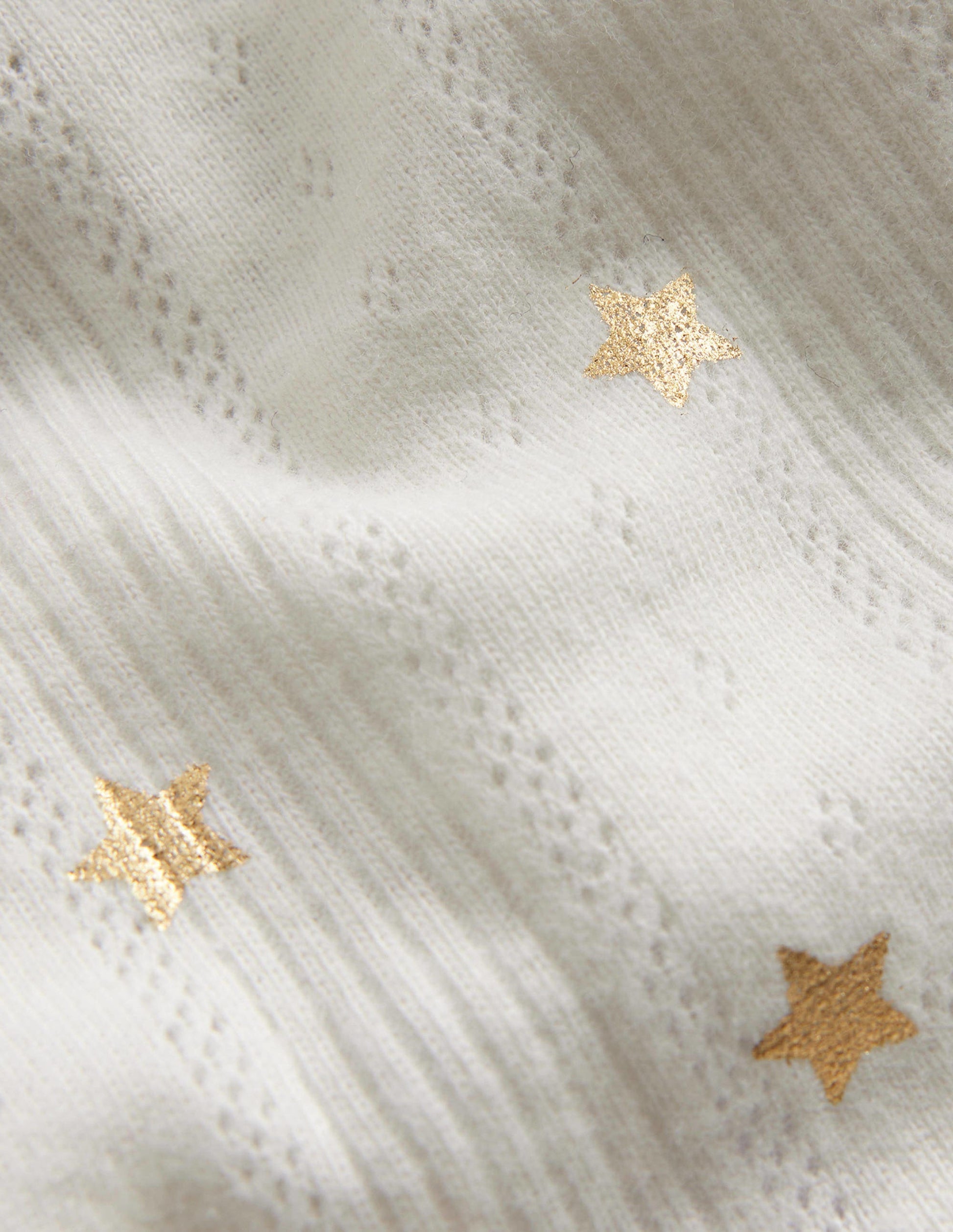 Ruffle Sparkle Pointelle-Ivory Gold Star-3
