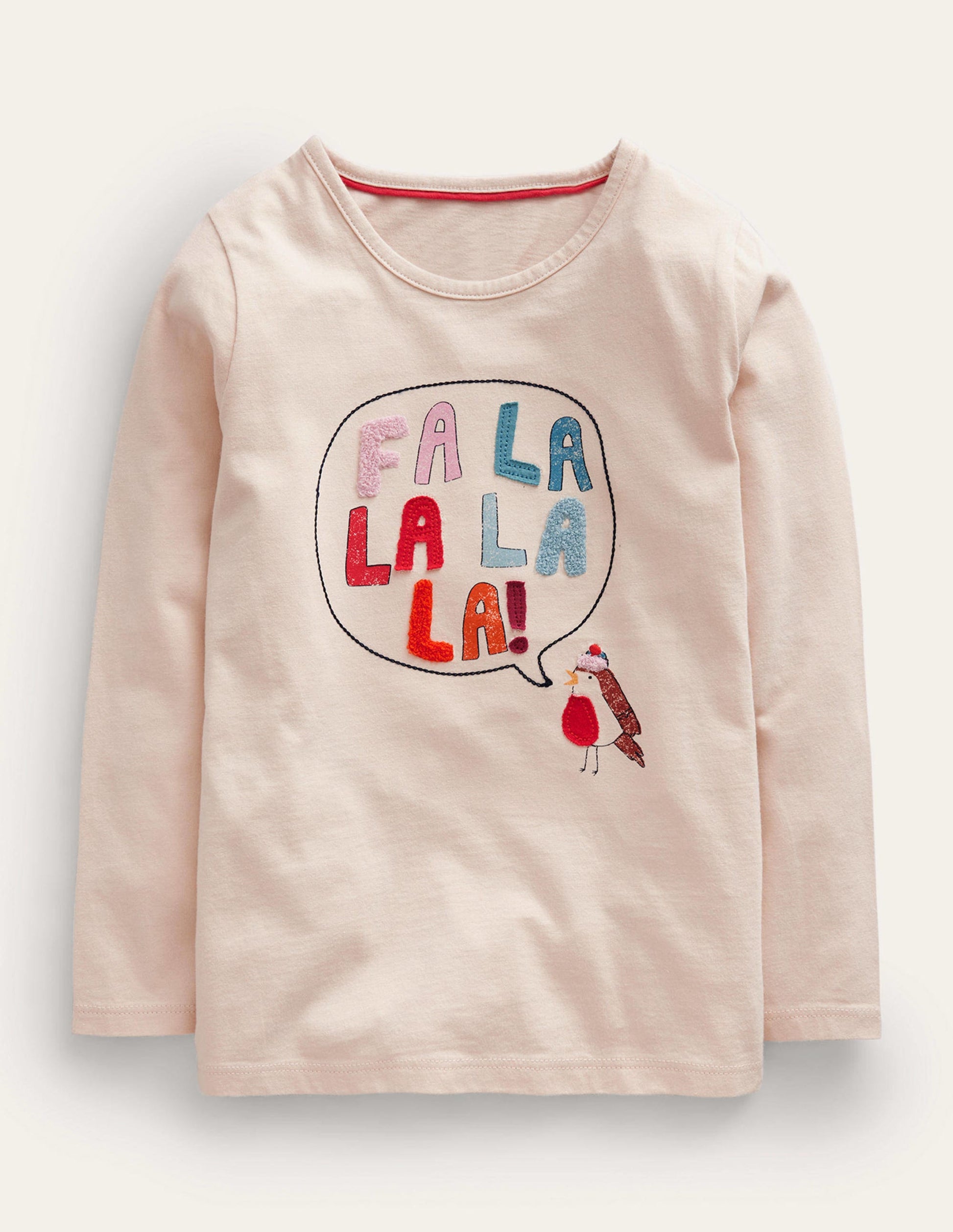 Boucle Logo T-shirt-Oatmeal Singing Robin-1
