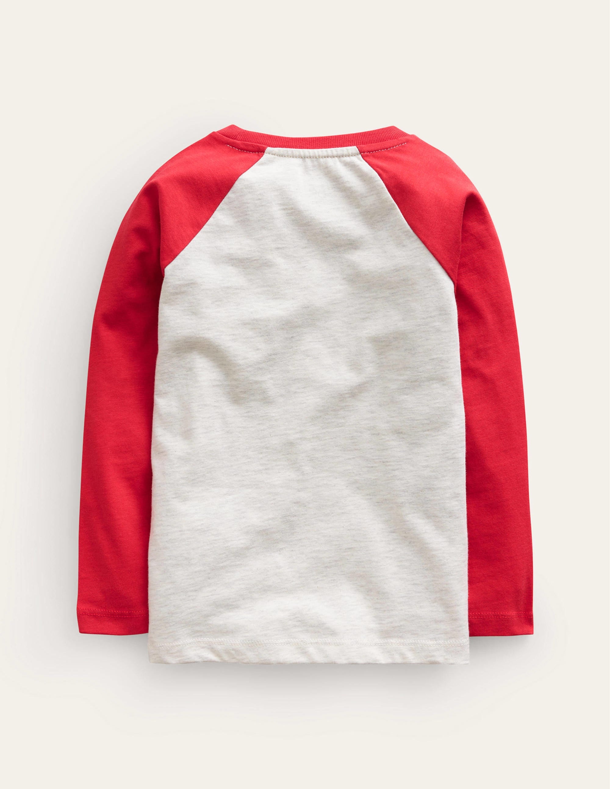 Printed Raglan T-Shirt-Vanilla Pod/Rockabilly Red - Image 2