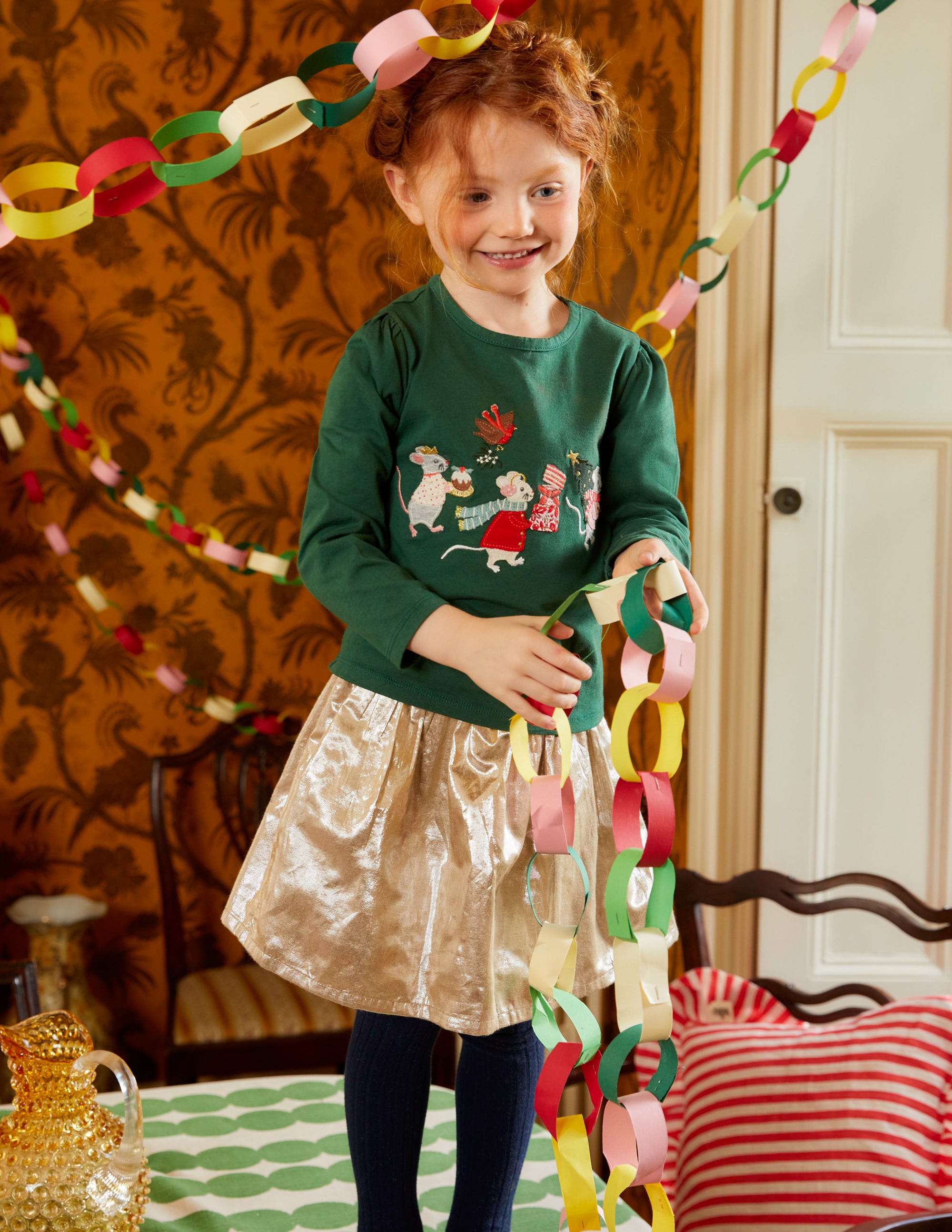 Metallic Party Skirt-Gold Metallic - Image 4