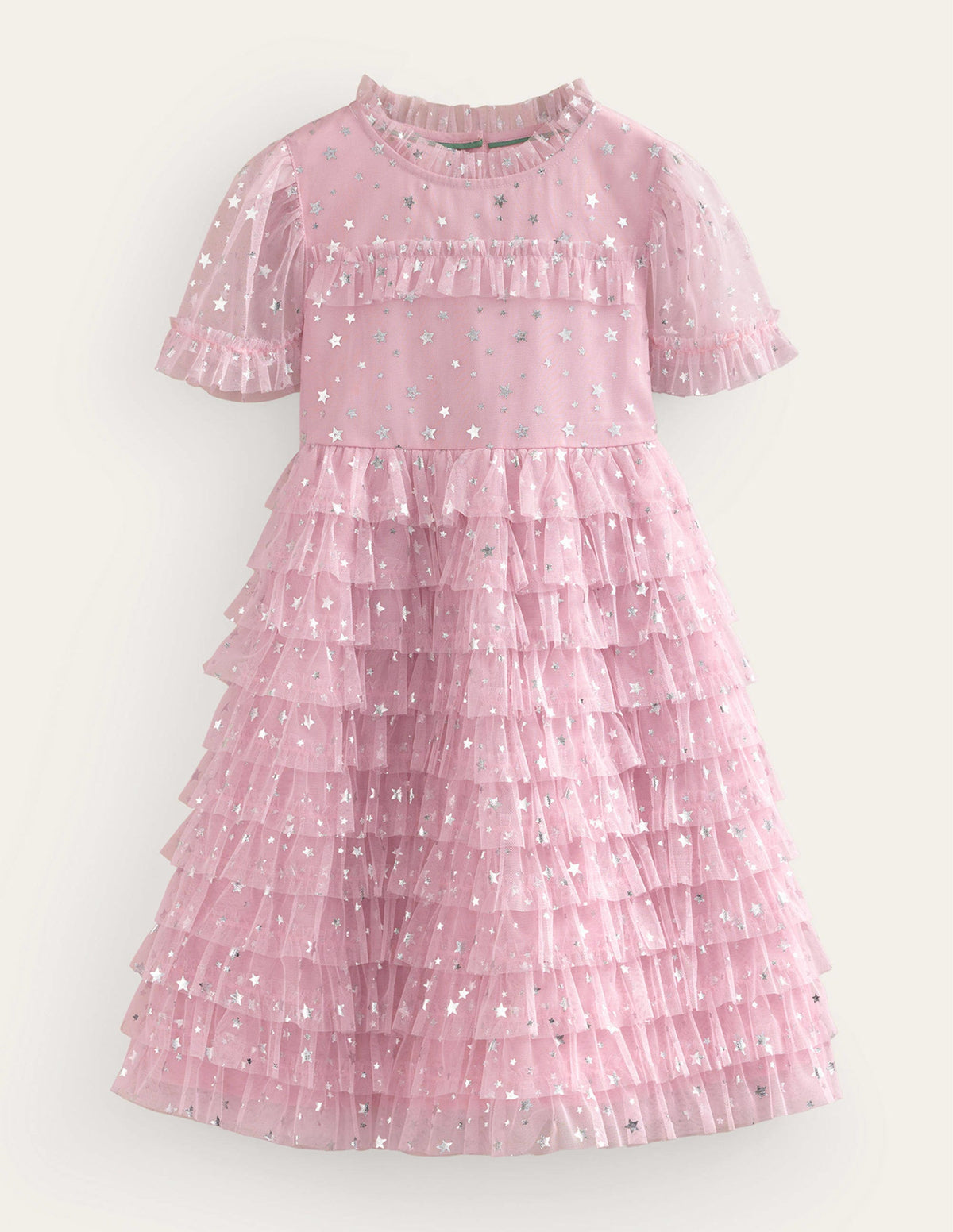 Ruffle Tulle Star Dress-French Pink - Image 1