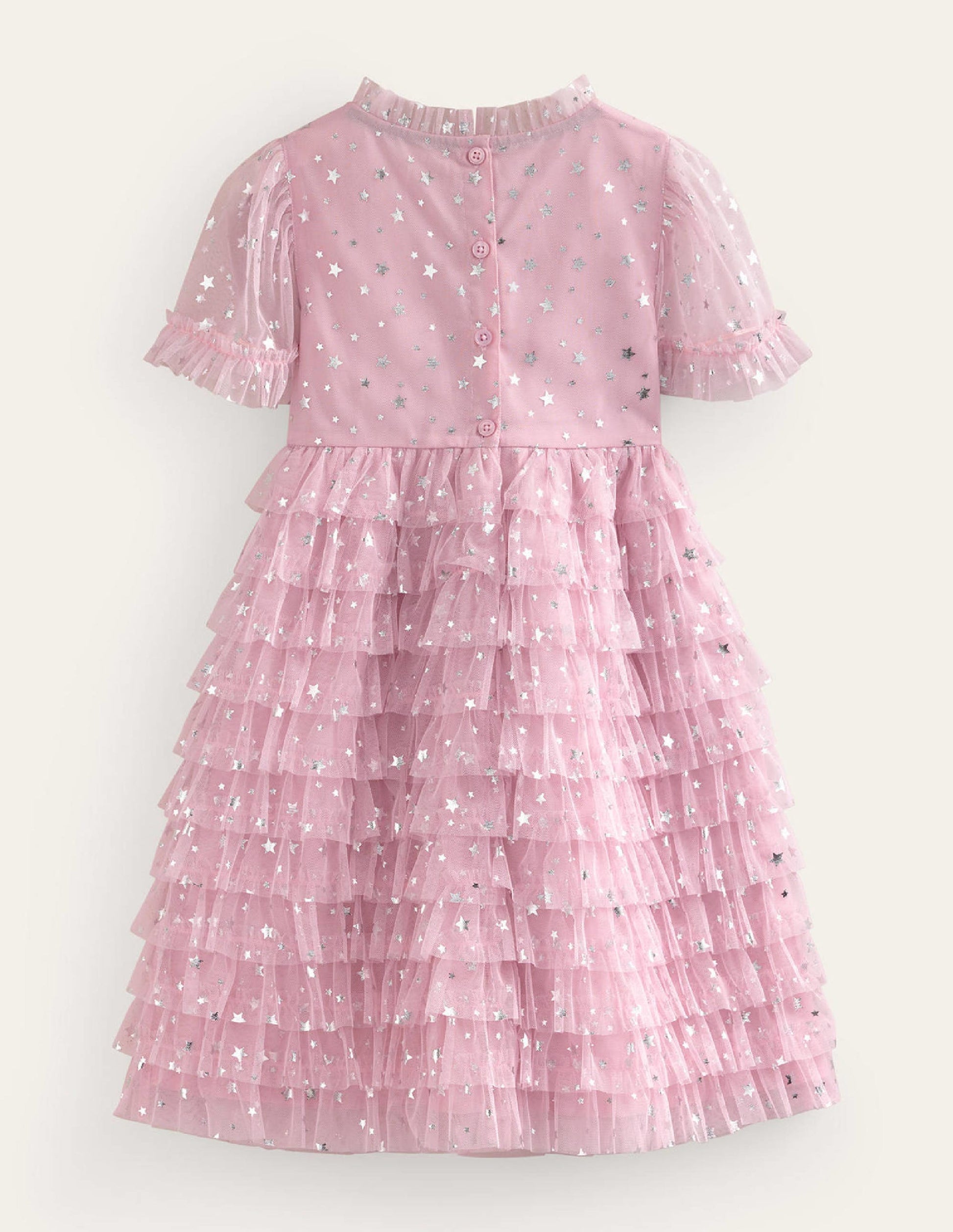 Ruffle Tulle Star Dress-French Pink-2