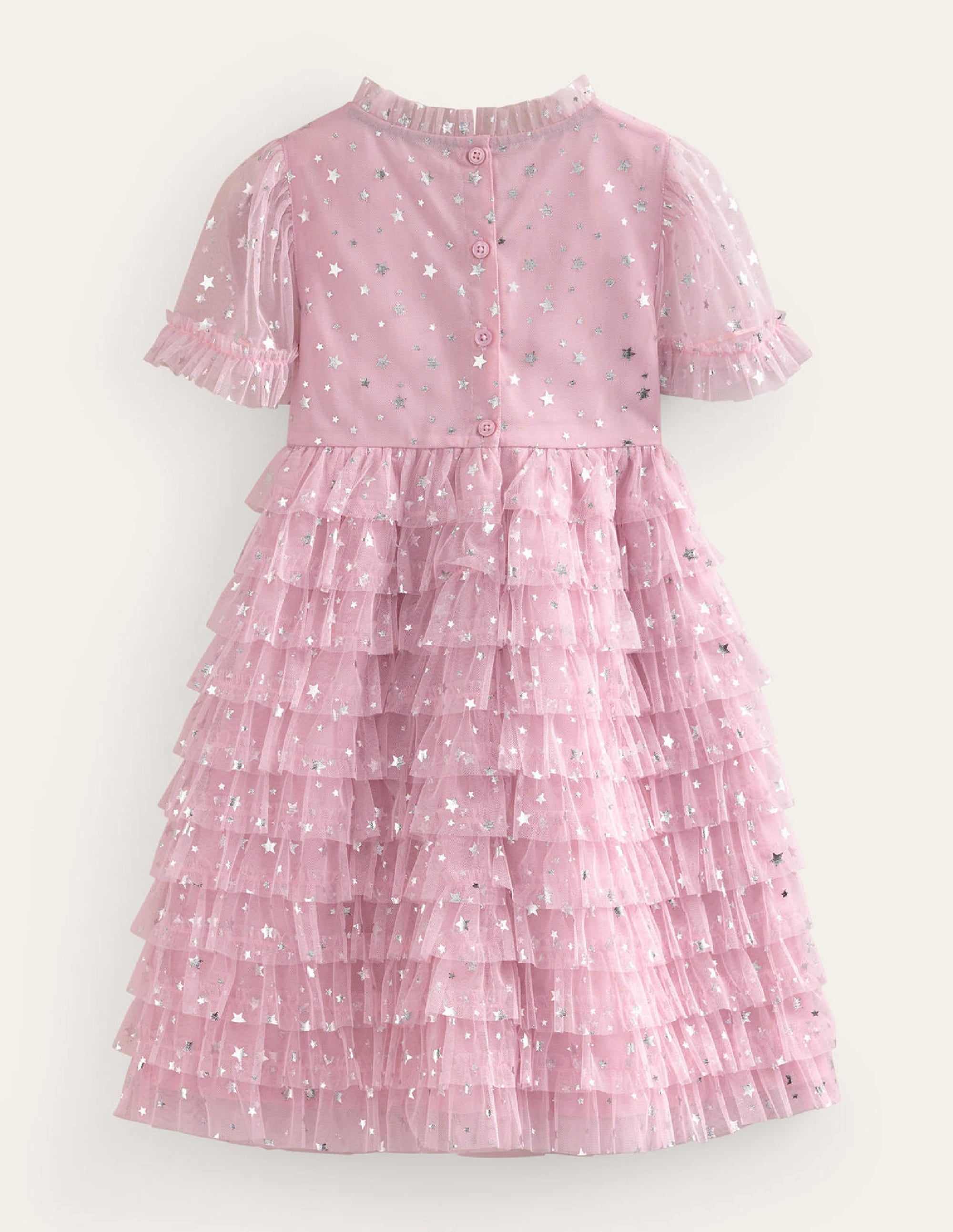 Ruffle Tulle Star Dress-French Pink - Image 2