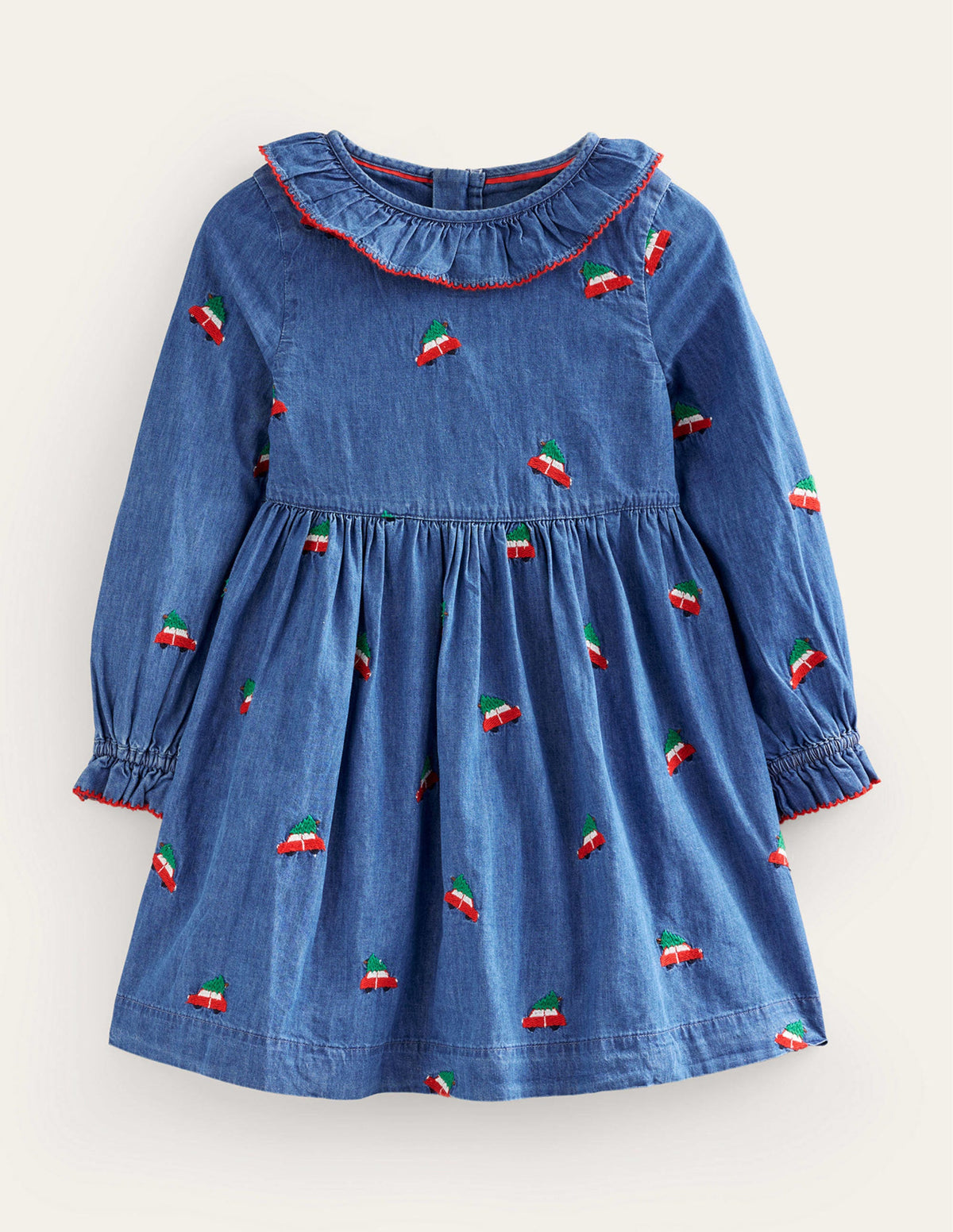 Embroidered Festive Dress-Festive Car Embroidery - Image 1