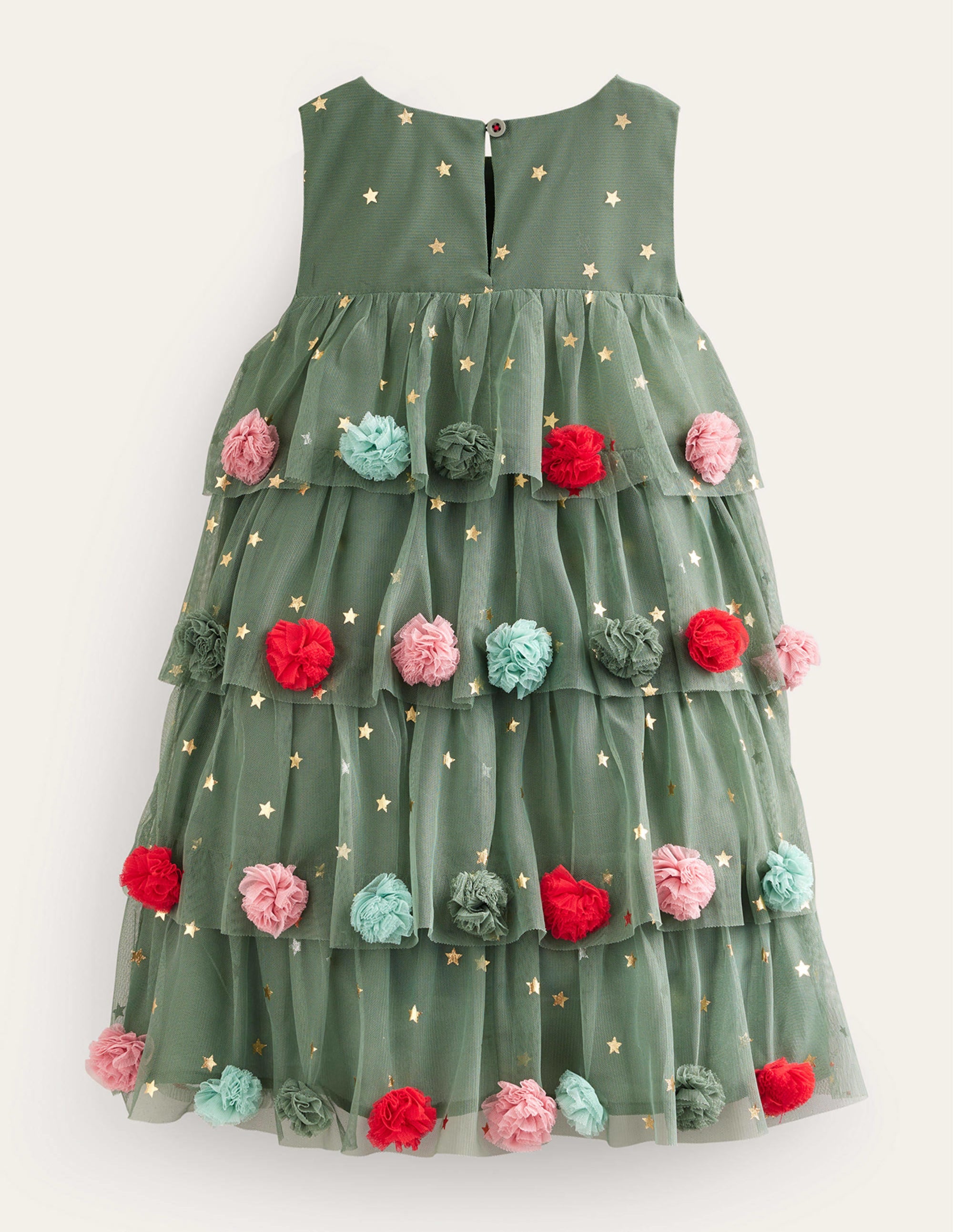 Christmas Tree Tulle Dress-Reed Green - Image 2