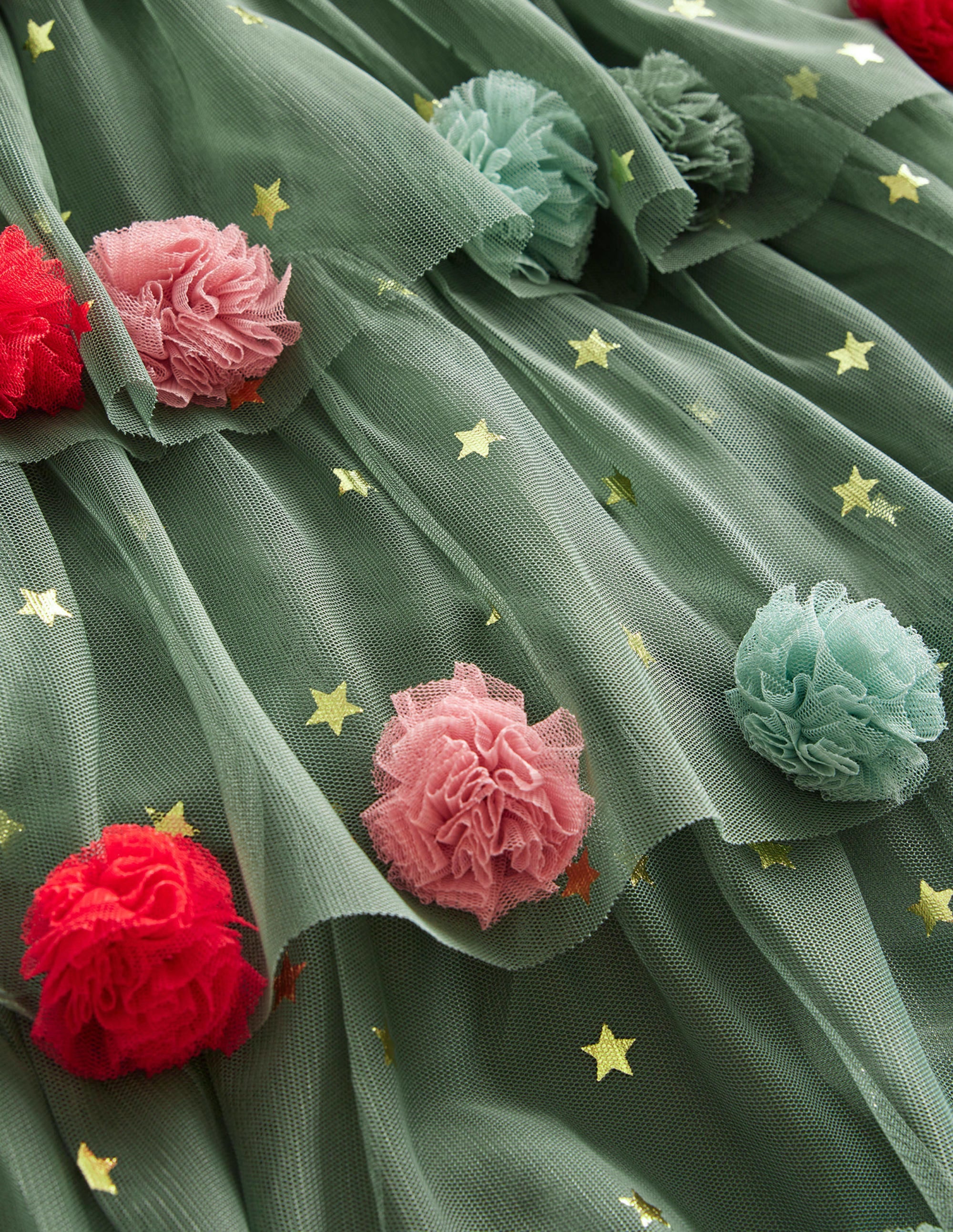 Christmas Tree Tulle Dress-Reed Green - Image 3