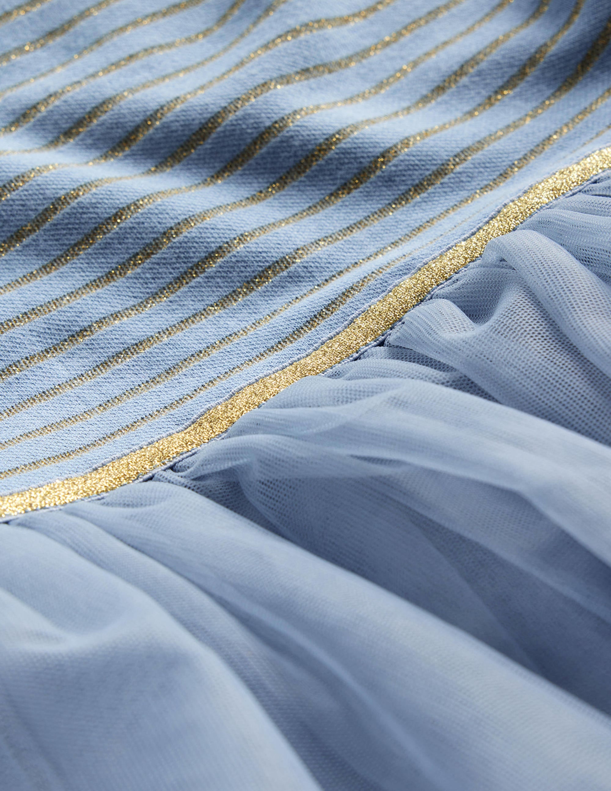 Jersey Tulle Mix Dress-Pebble Blue - Image 3