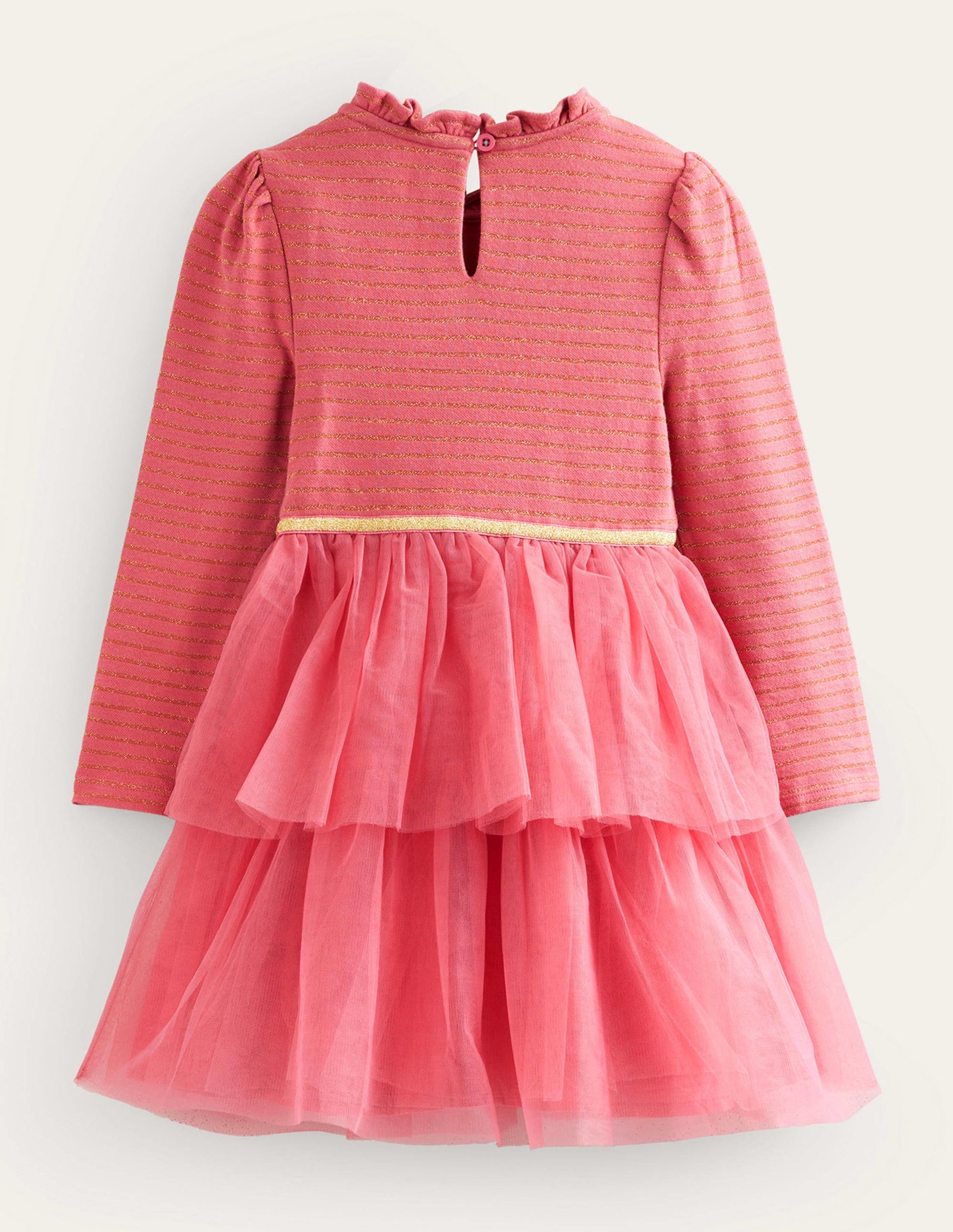 Jersey Tulle Mix Dress-Blush Pink-2