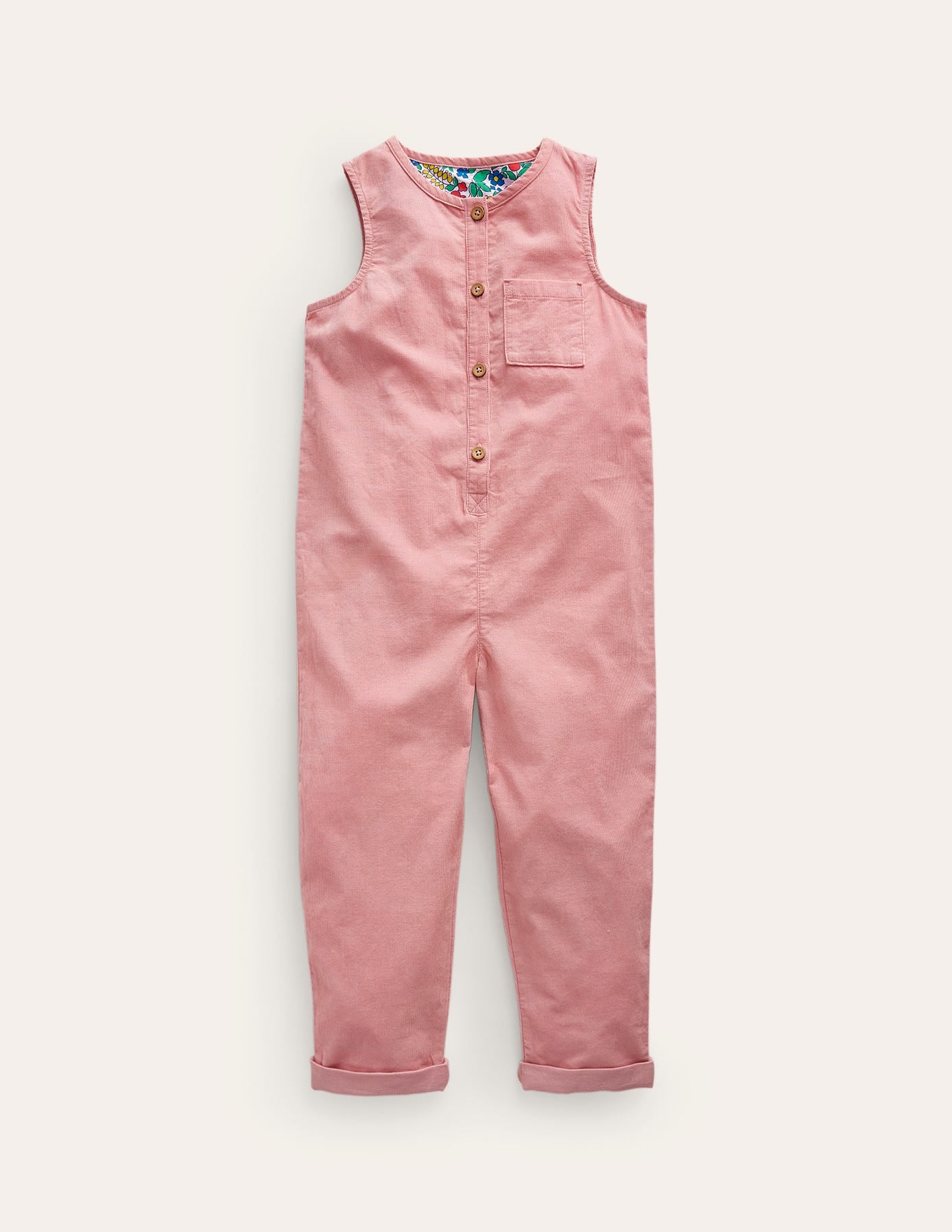 Cord Jumpsuit-Almond Pink - Image 1