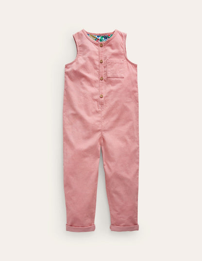 Cord Jumpsuit-Almond Pink