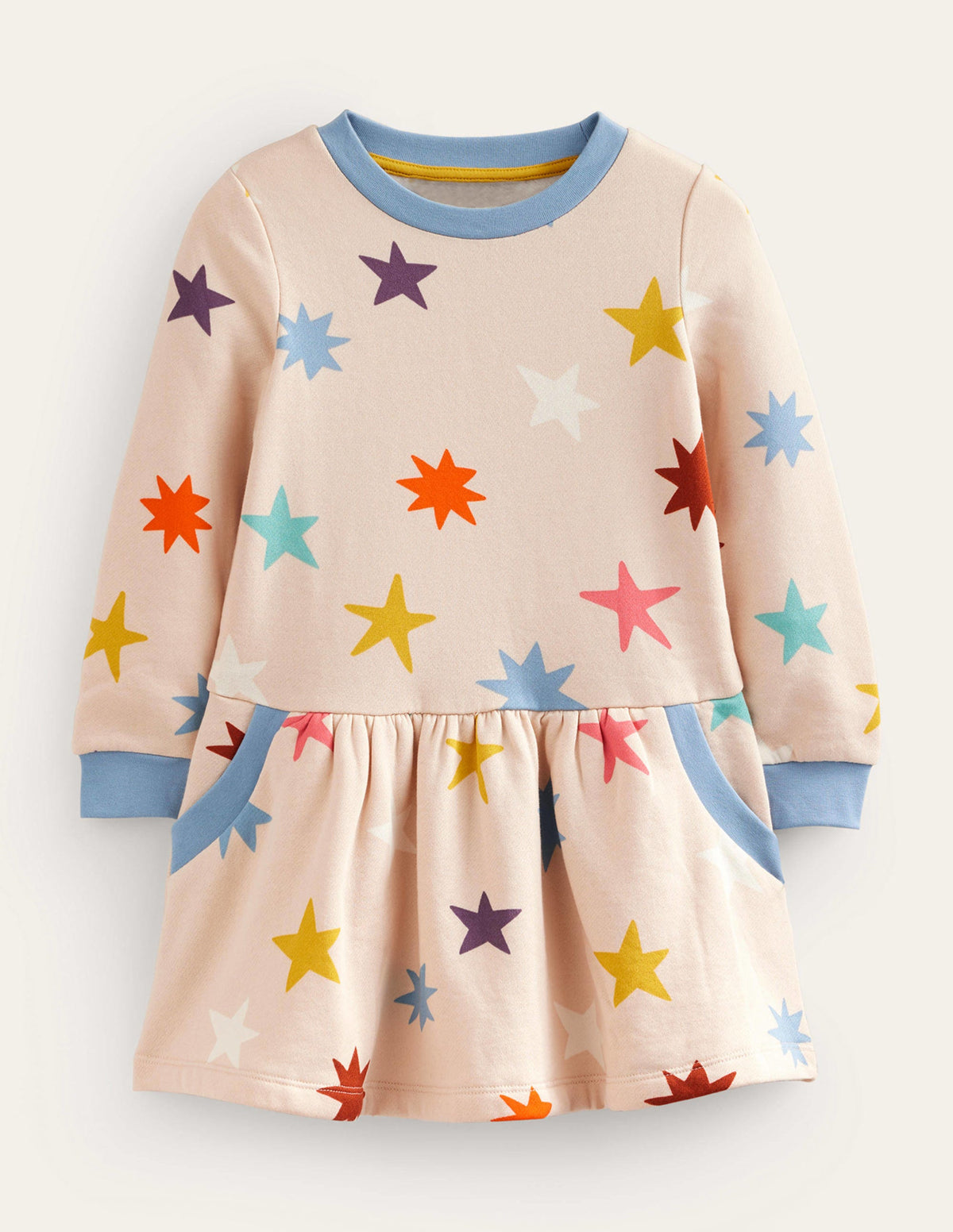 Cosy Printed Sweatshirt Dress-Sandpiper Multi Star - Image 1