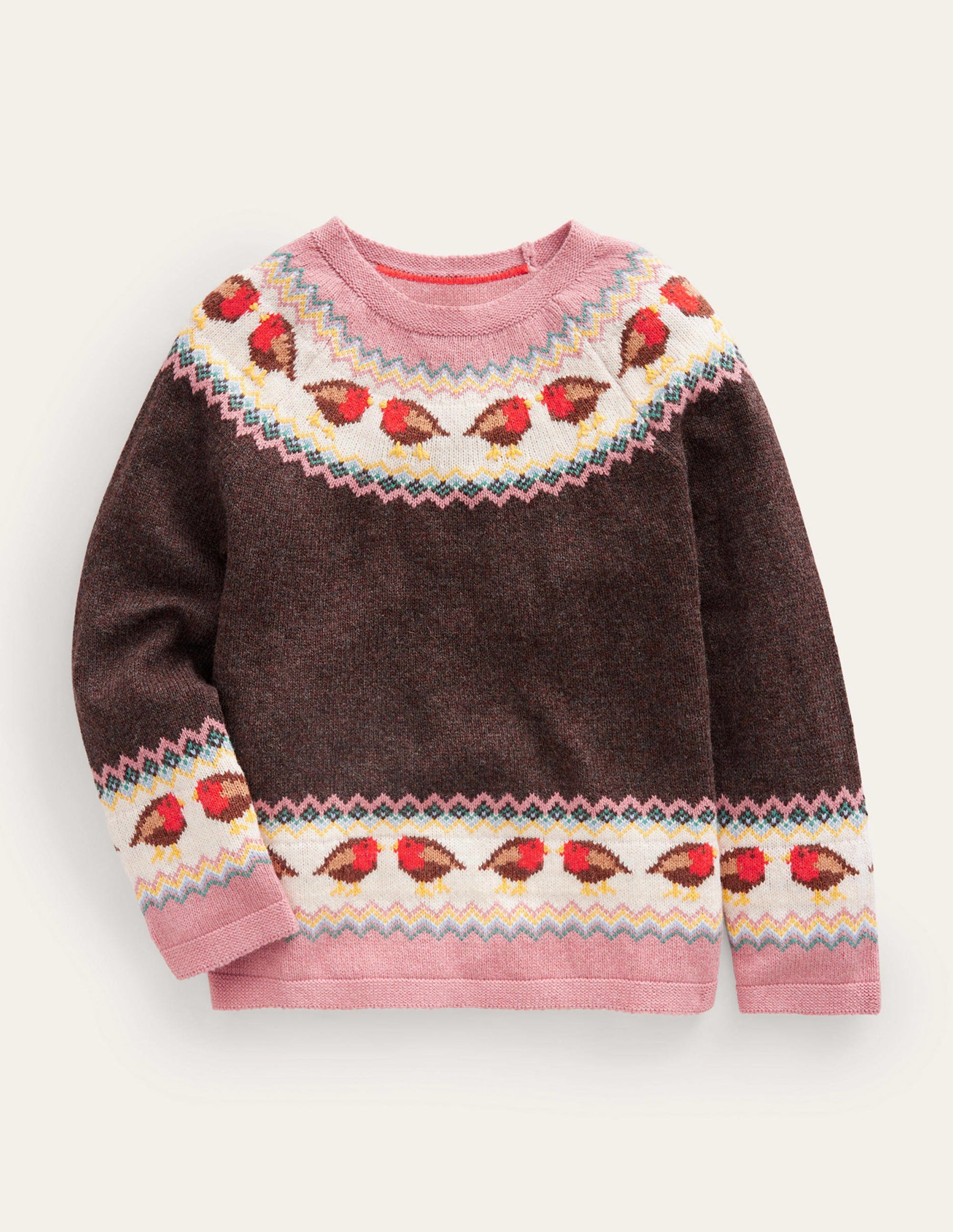 Swing Fair Isle Sweater-Charcoal Grey Robins-1