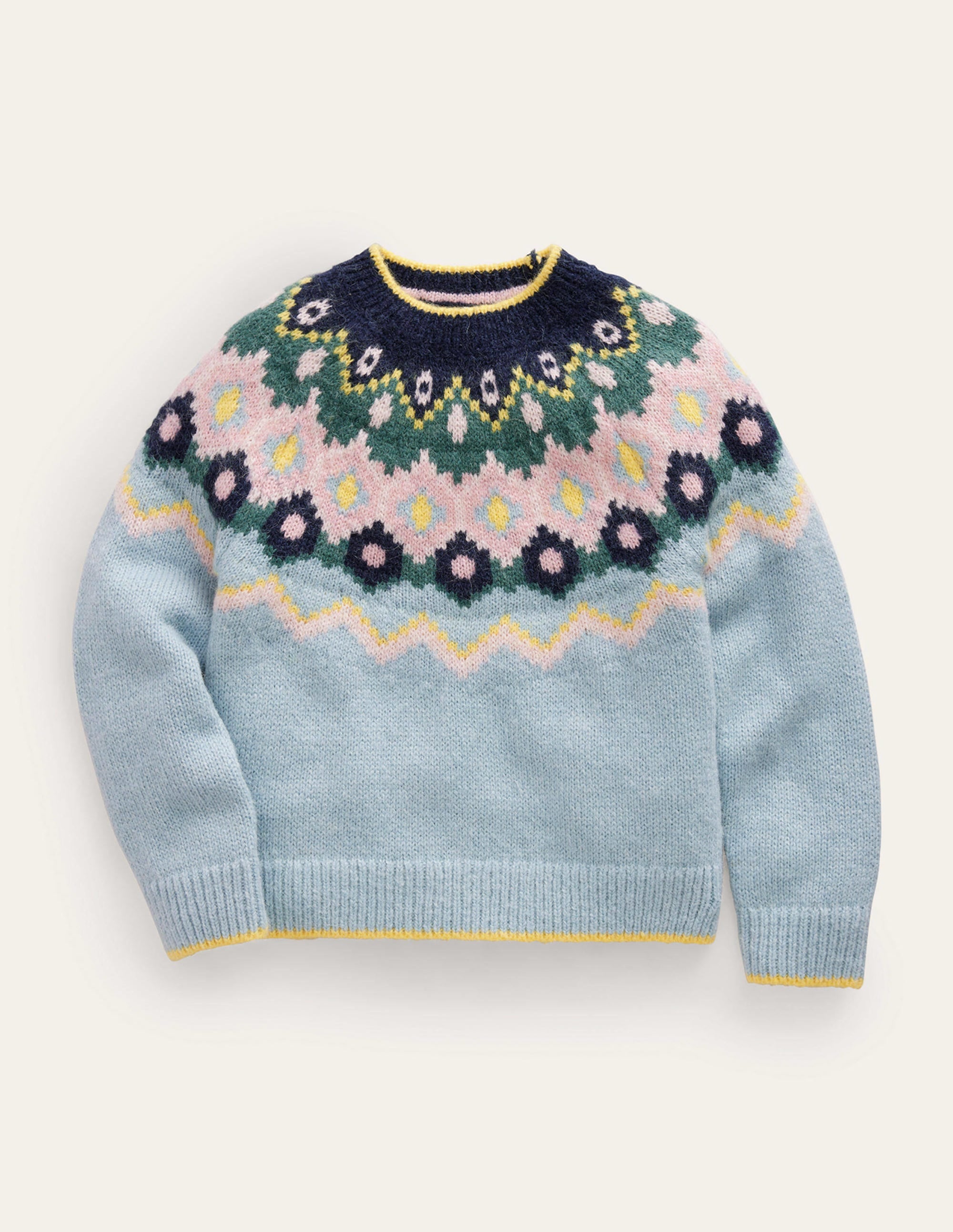 Cosy Fair Isle Sweater-Dusk Blue - Image 1