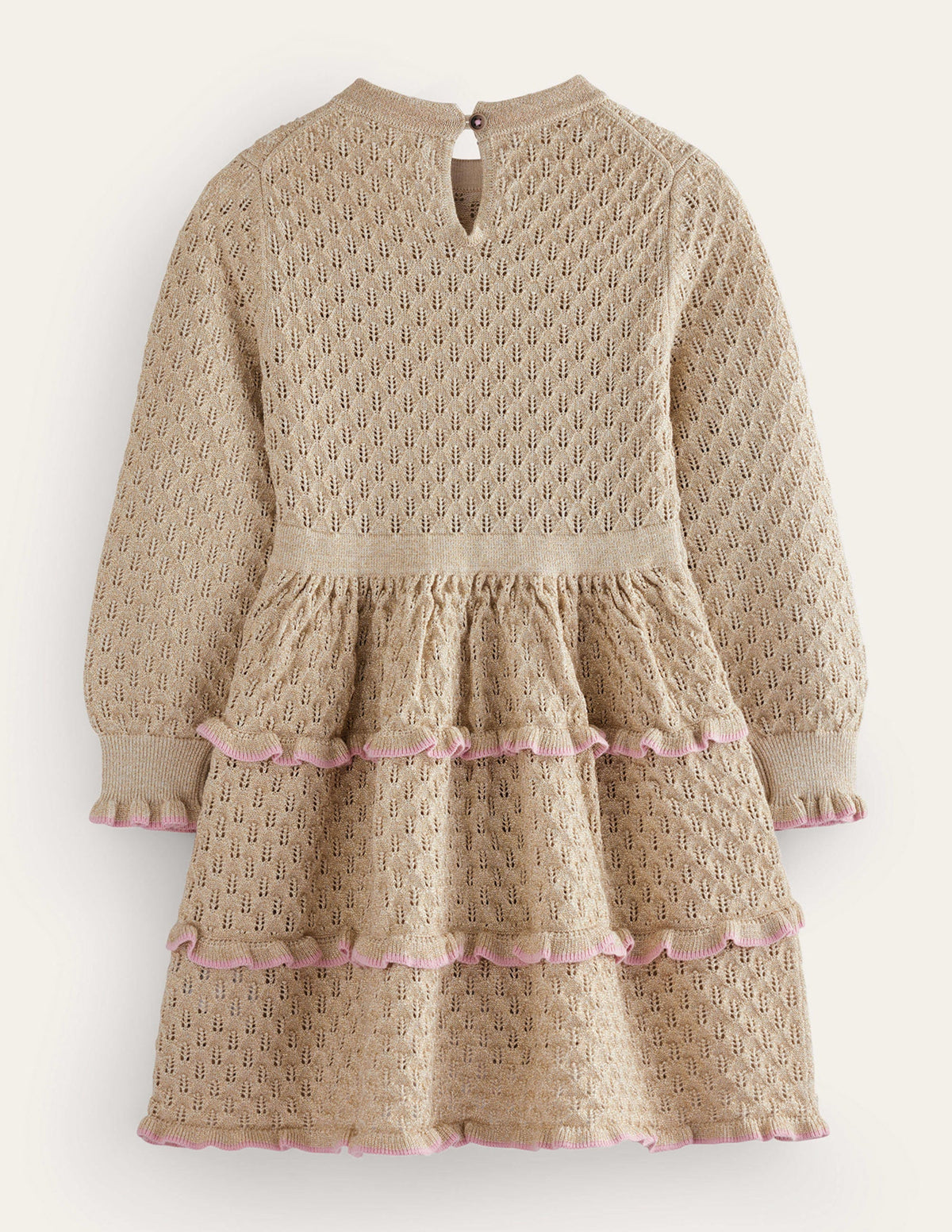 Sparkle Knitted Dress-Gold-2
