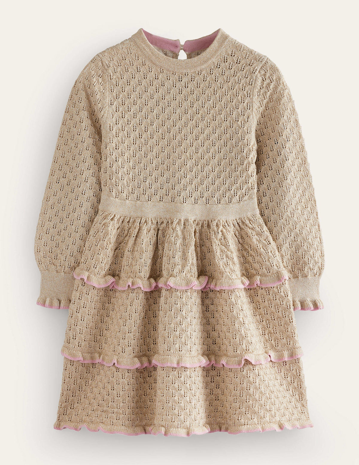 Sparkle Knitted Dress-Gold-1
