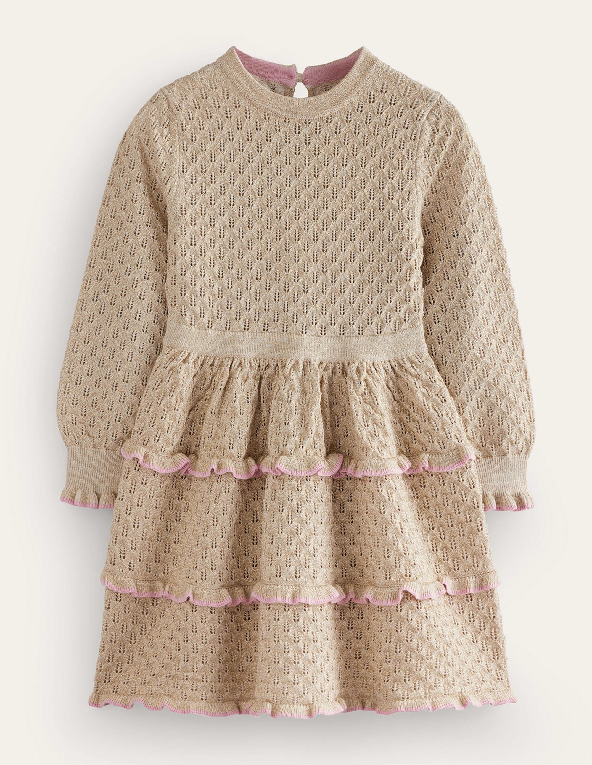 Sparkle Knitted Dress-Gold - Image 1