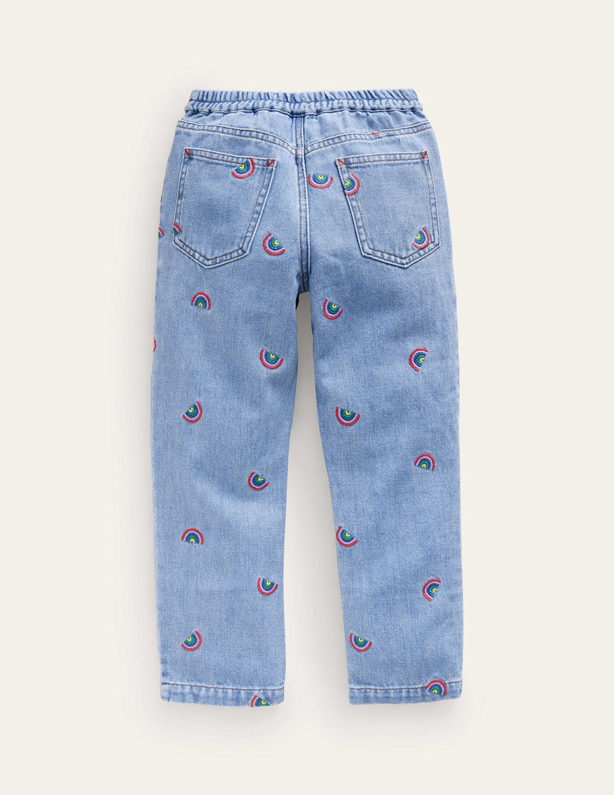 Denim Pull-on Jean-Scattered Rainbow Embroidery - Image 2