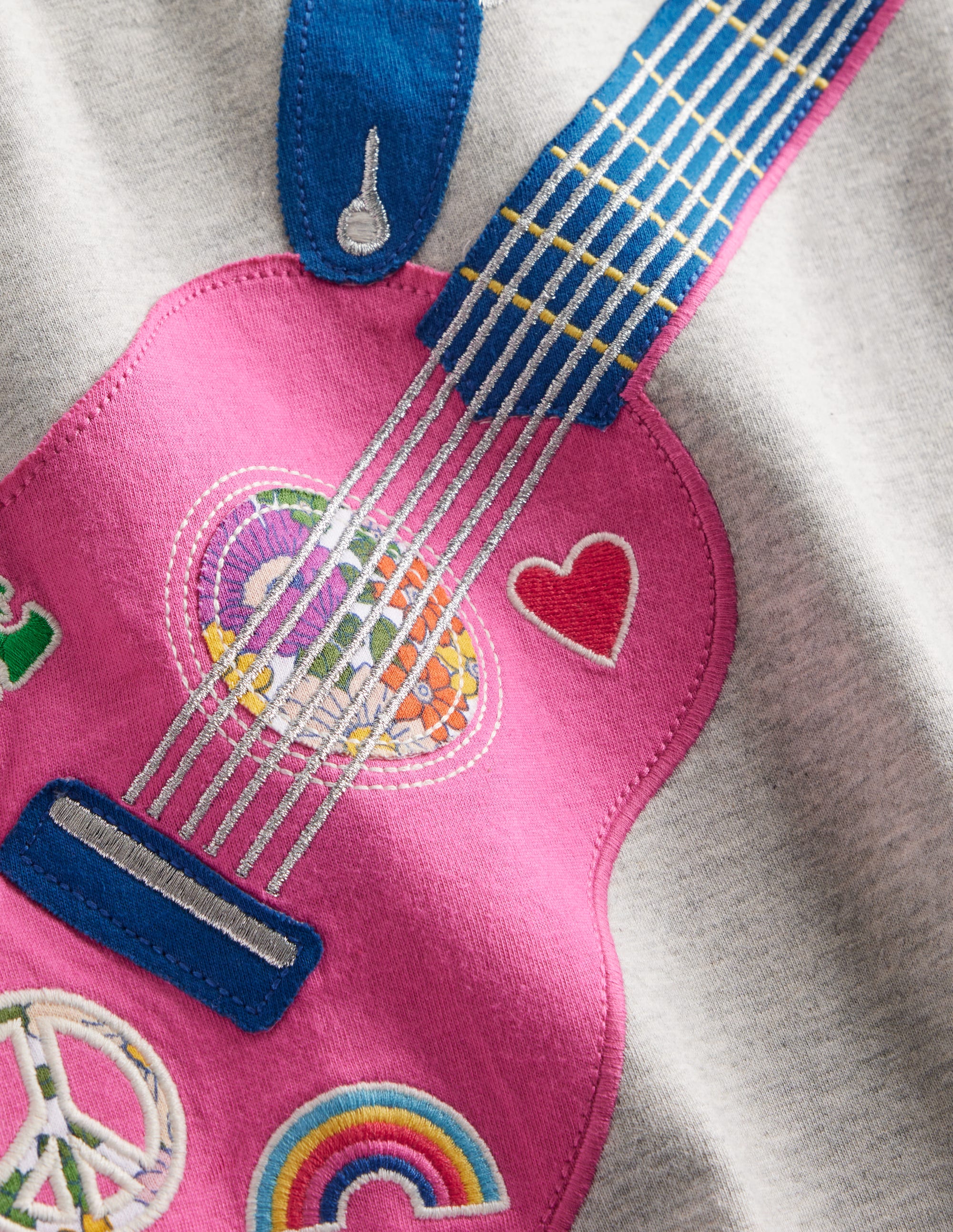 Front & Back Applique Top-Grey Marl - Image 4