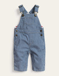 Patch Pocket Overalls-Medium Indigo Ticking