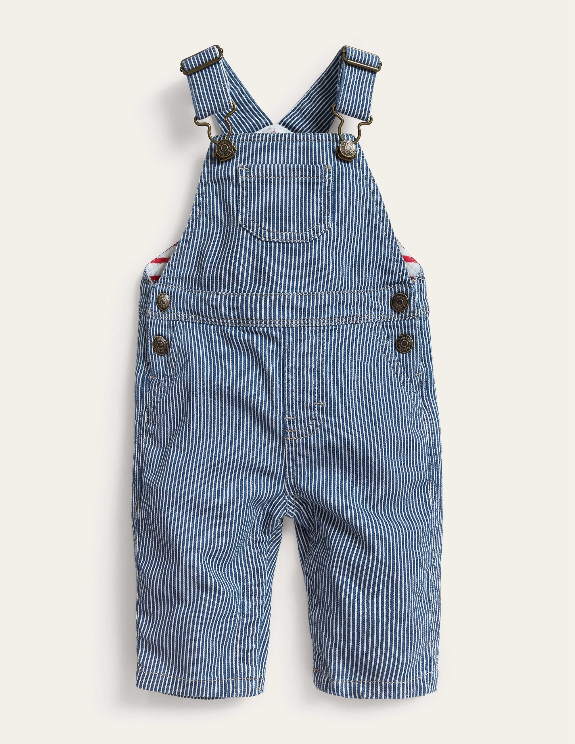 Patch Pocket Overalls-Medium Indigo Ticking - Image 1