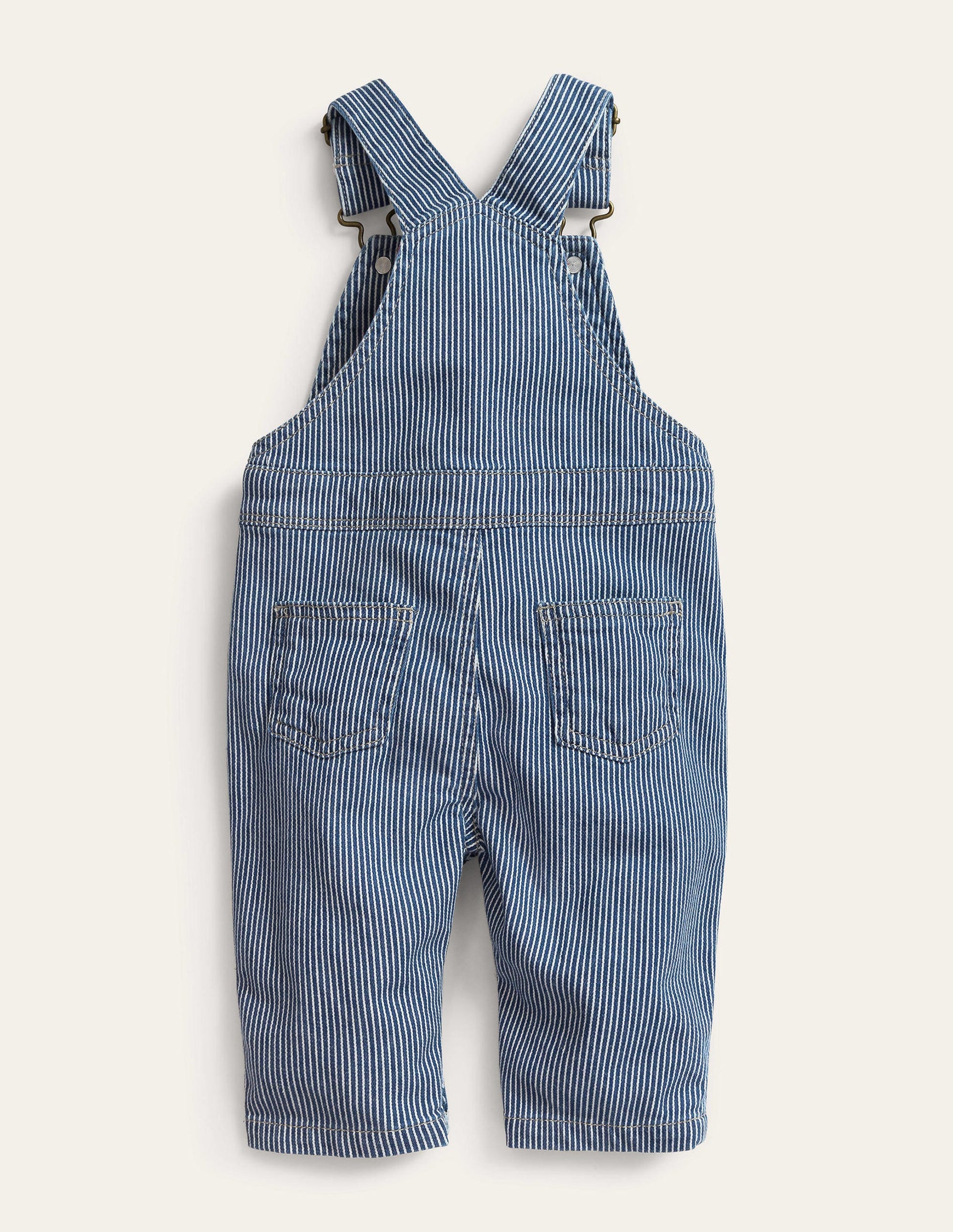 Patch Pocket Overalls-Medium Indigo Ticking-2