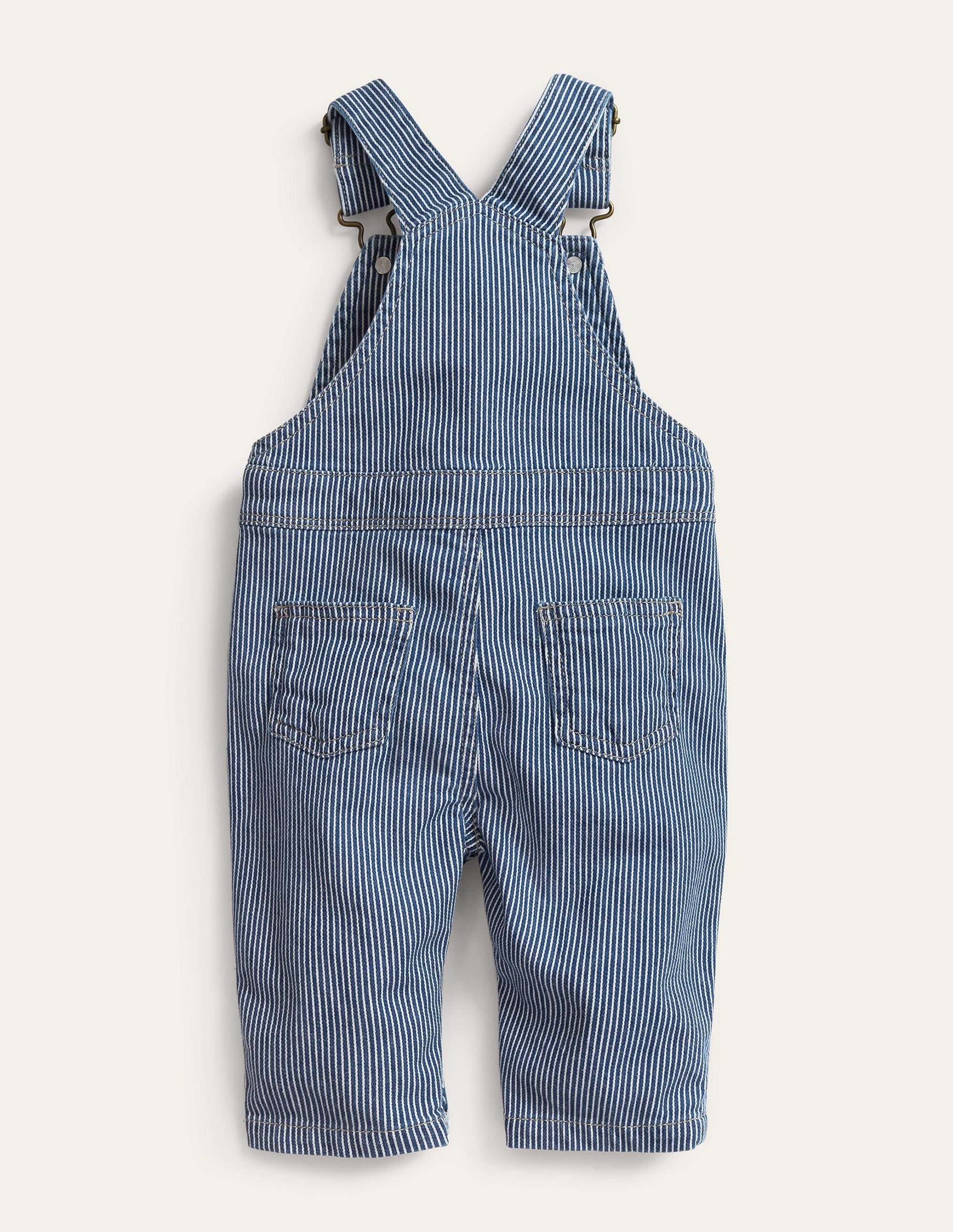 Patch Pocket Overalls-Medium Indigo Ticking - Image 2
