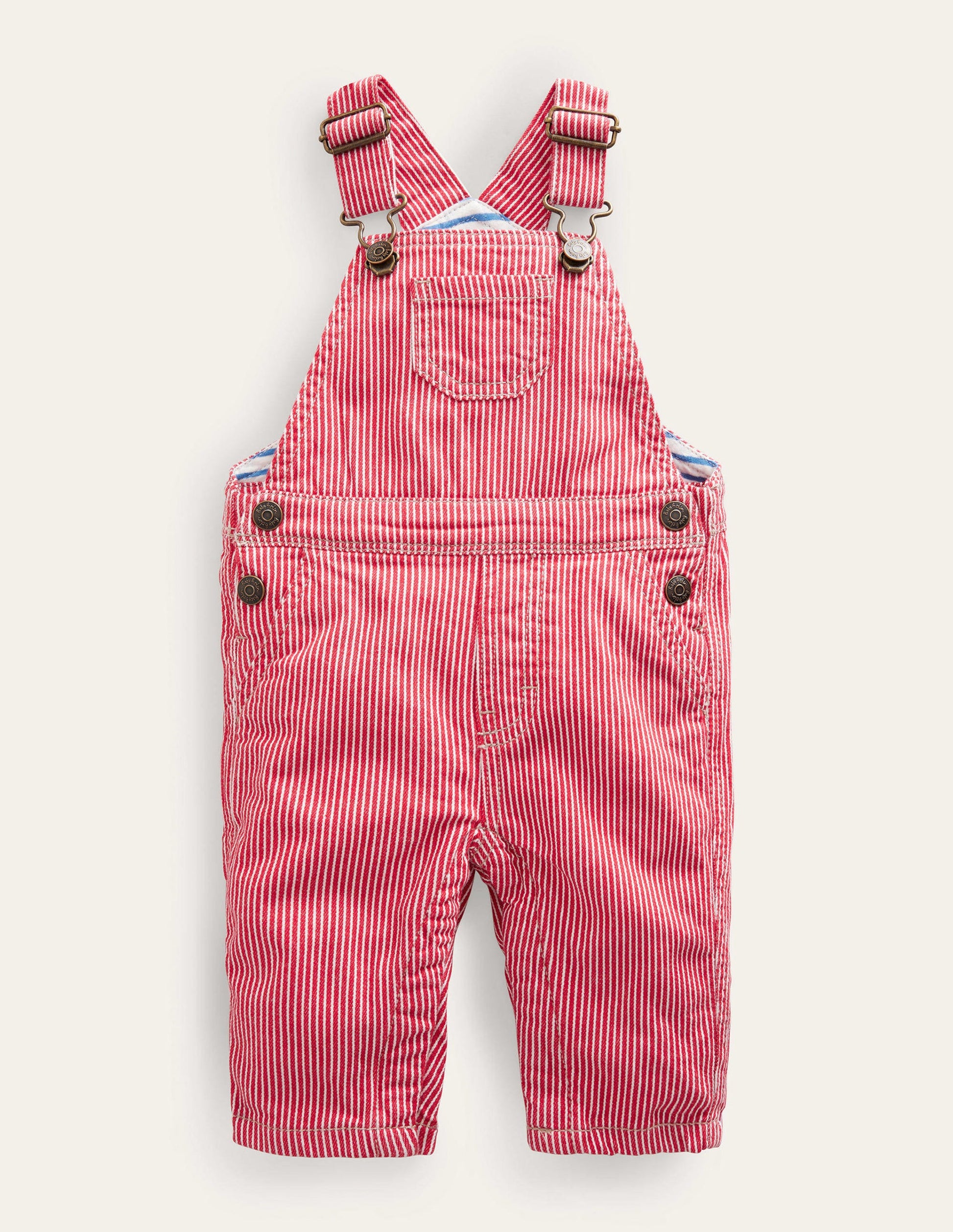 Patch Pocket Overalls-Rockabilly Red Ticking-1