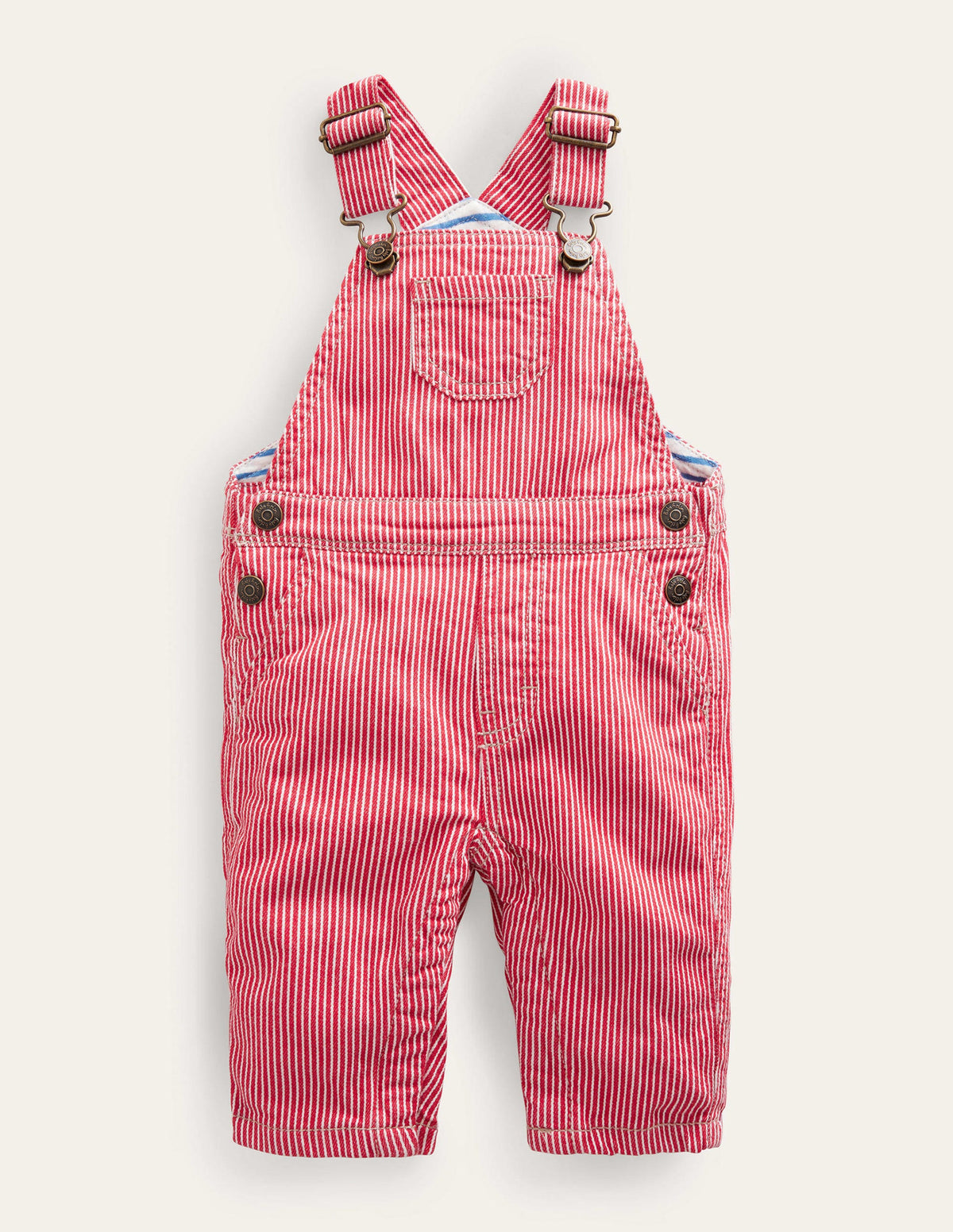 Patch Pocket Overalls-Rockabilly Red Ticking - Image 1