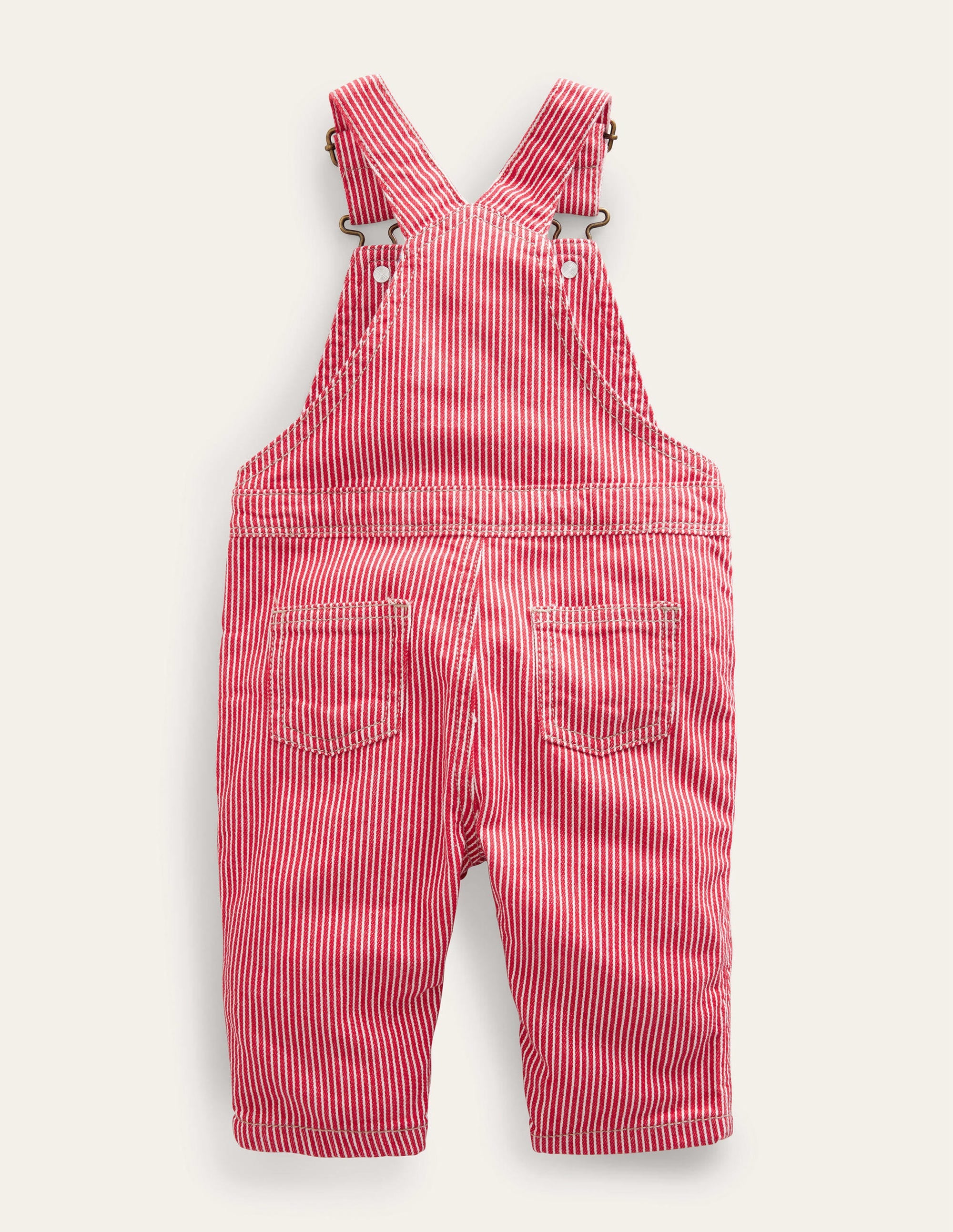 Patch Pocket Overalls-Rockabilly Red Ticking - Image 2