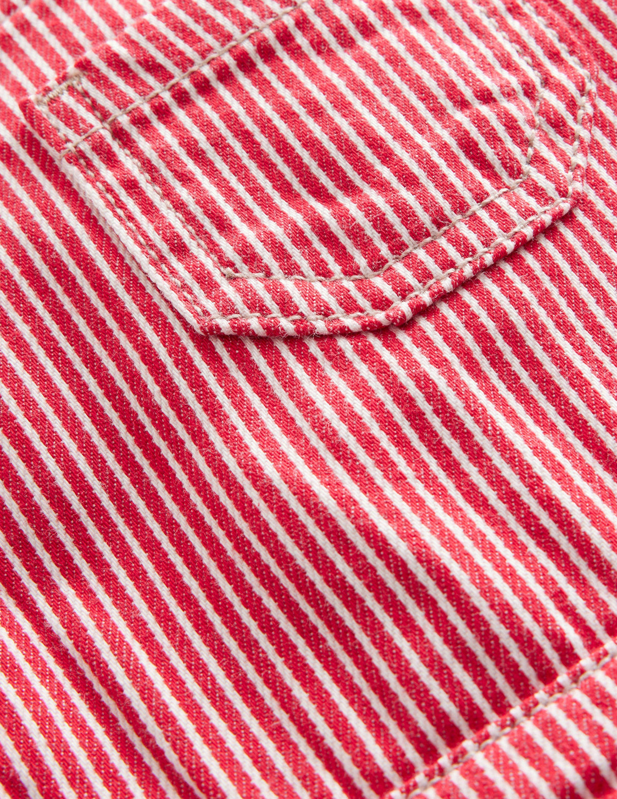Patch Pocket Overalls-Rockabilly Red Ticking - Image 3