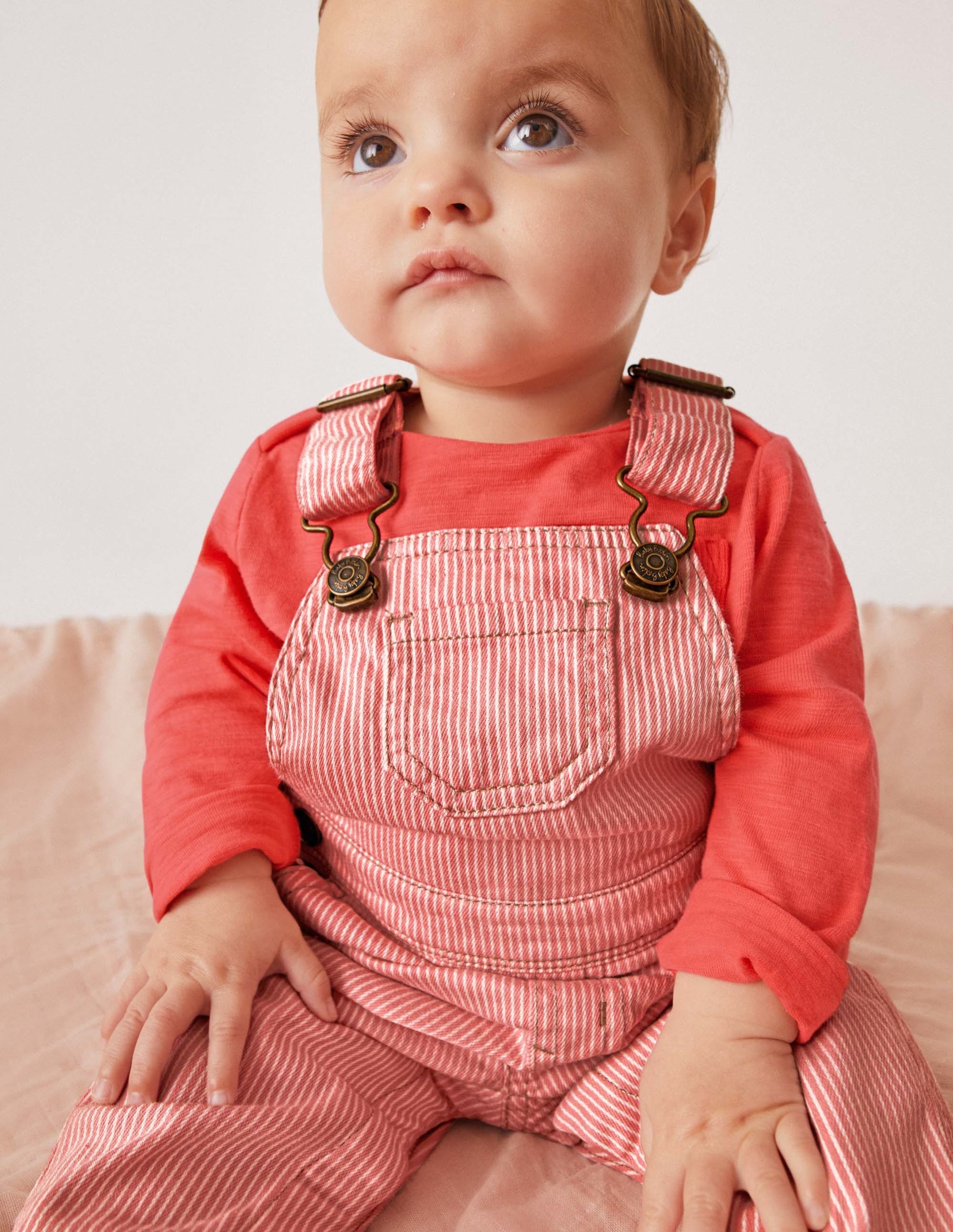 Patch Pocket Overalls-Boto Pink Ticking - Image 4