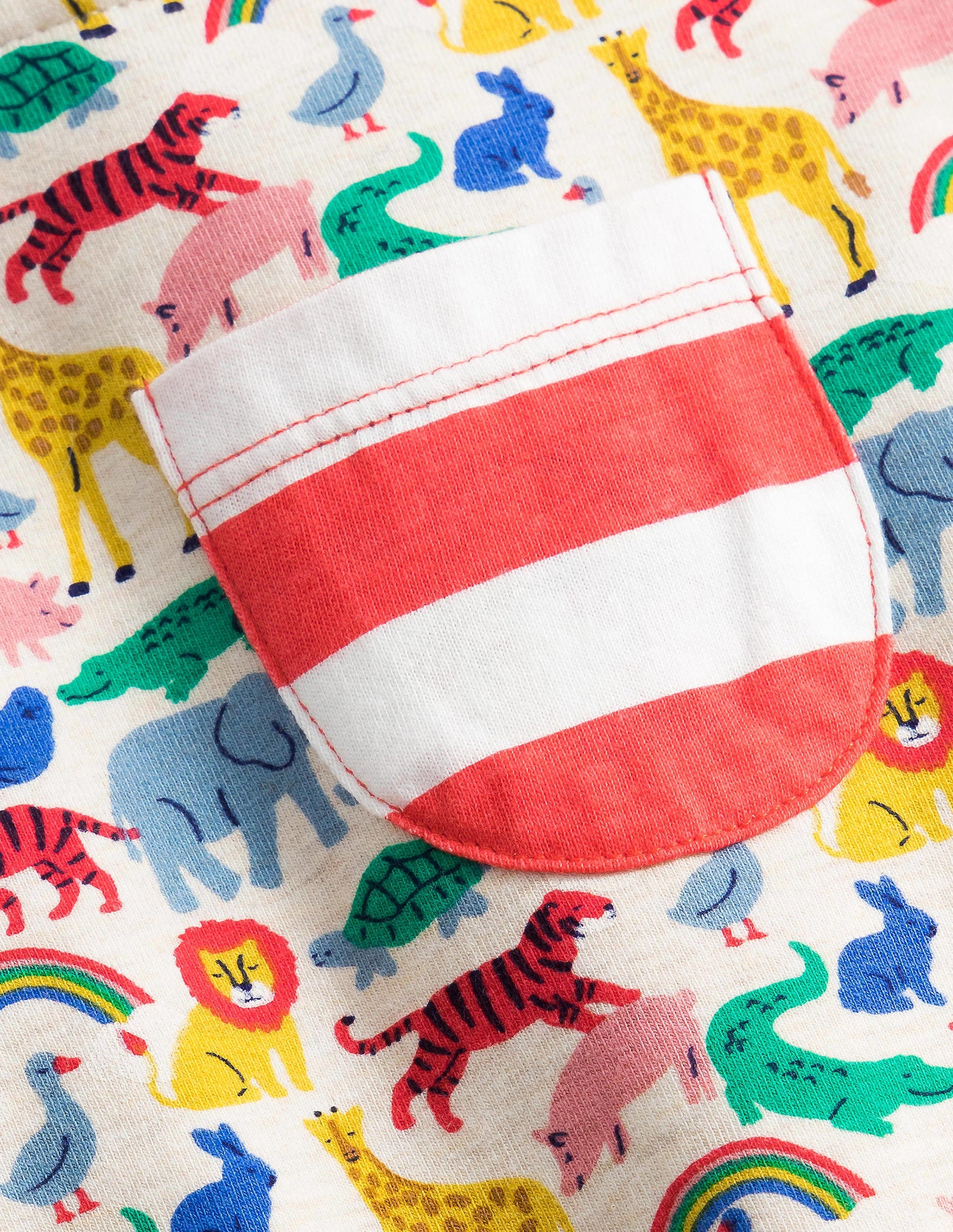 Jersey Overall Set-Oatmeal Marl Micro Animals-3